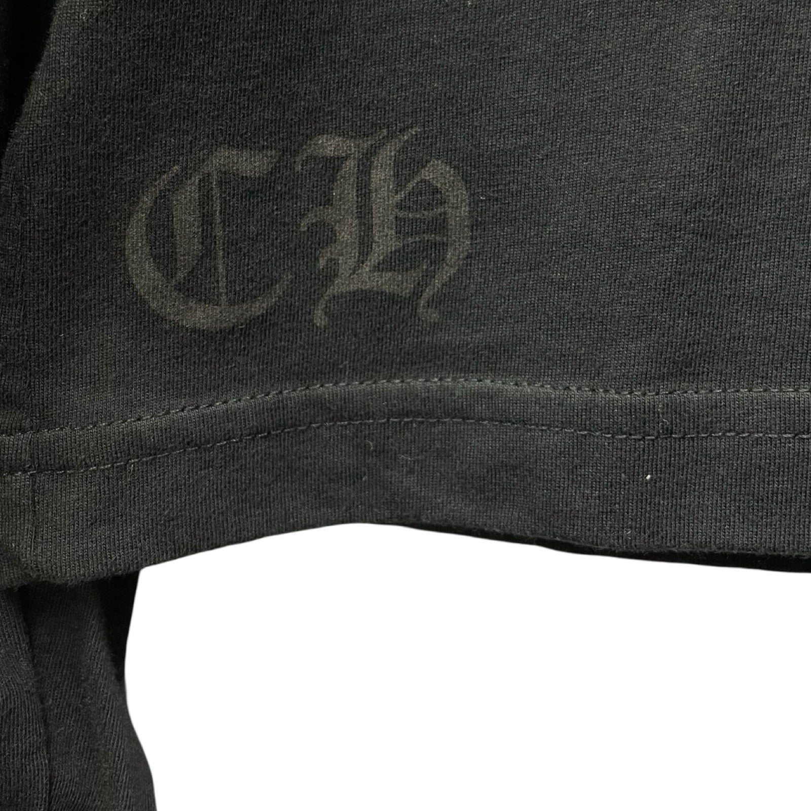 CHROME HEARTS Old English Neck Logo Dark Grey Long Sleeve Tee Size XXL