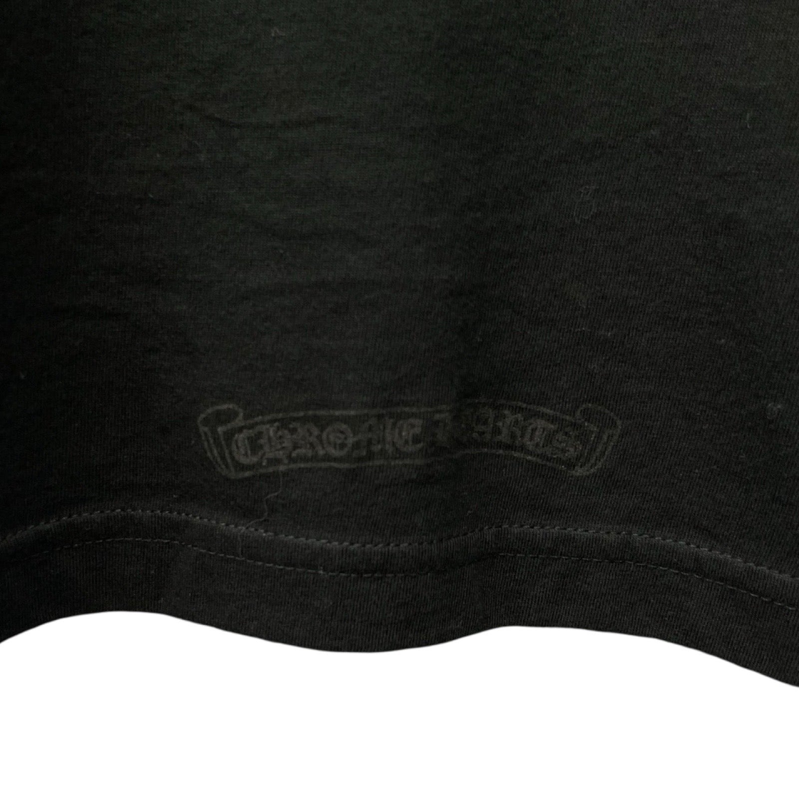 CHROME HEARTS Old English Neck Logo Dark Grey Long Sleeve Tee Size XXL