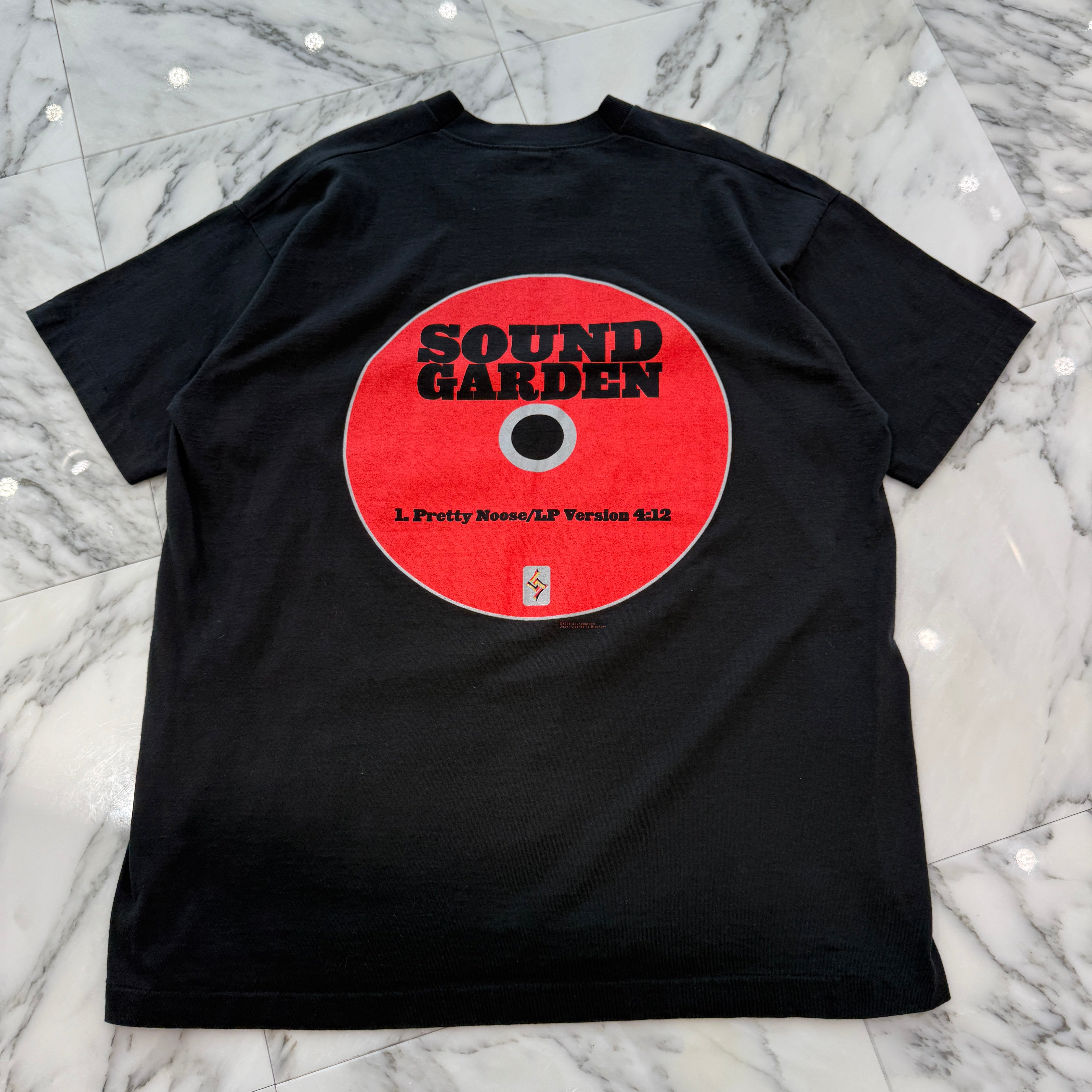 Vintage 90's SOUND GARDEN "Pretty Noose/LP Version 4:12" Record 1996 Fruit Of The Loom S/S Tee Size XL 90's サウンドガーデン "プリティーノーズ/LPヴァージョン 4:12" レコード 1996 フルーツオブザルーム社製 Tシャツ サイズXL