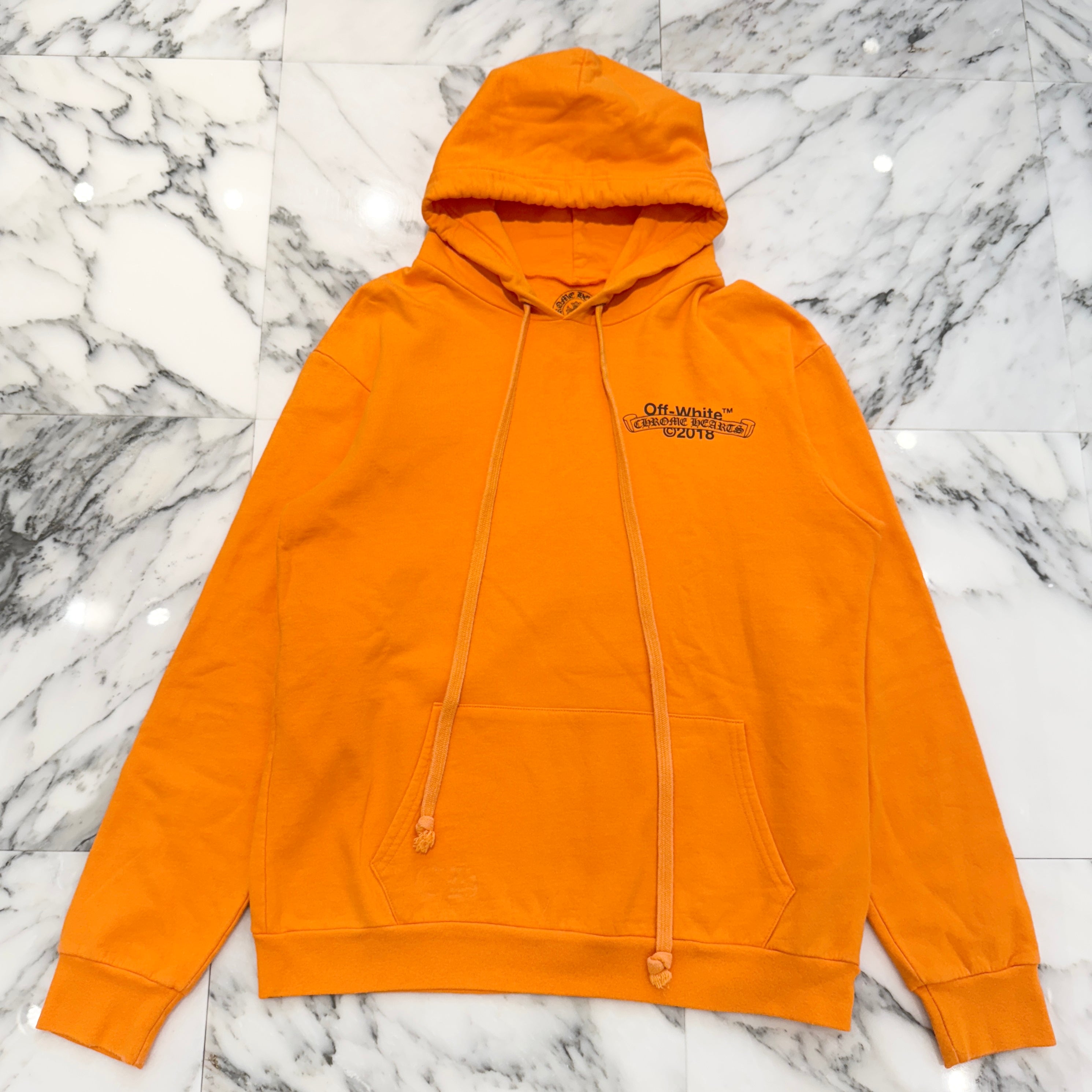 OFF-WHITE × CHROME HEARTS 2018SS HD PLVR V OFF WHITE Size XL オフホワイト × クロムハーツ プルオーバーフーディ パーカー サイズXL