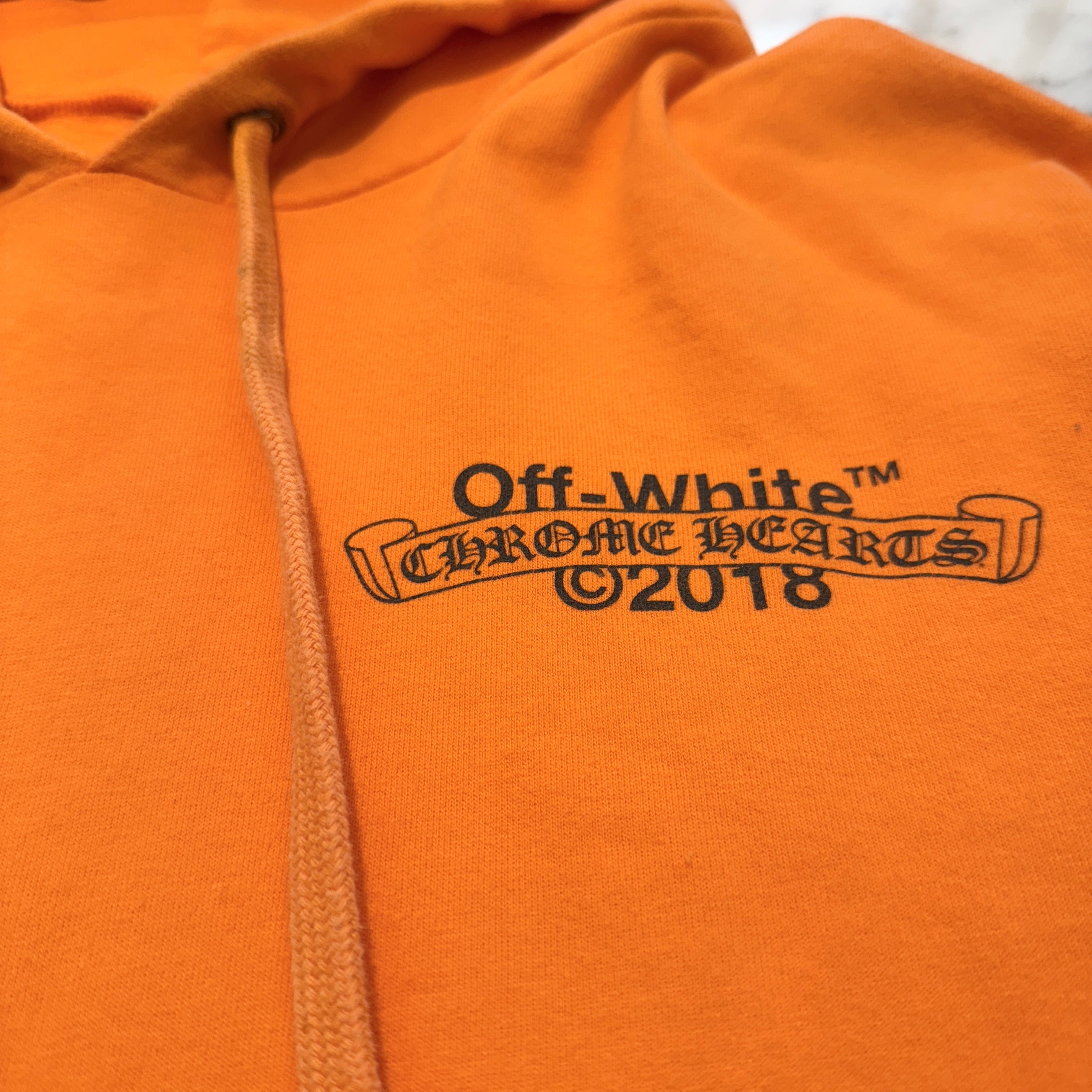 OFF-WHITE × CHROME HEARTS 2018SS HD PLVR V OFF WHITE Size XL オフホワイト × クロムハーツ プルオーバーフーディ パーカー サイズXL