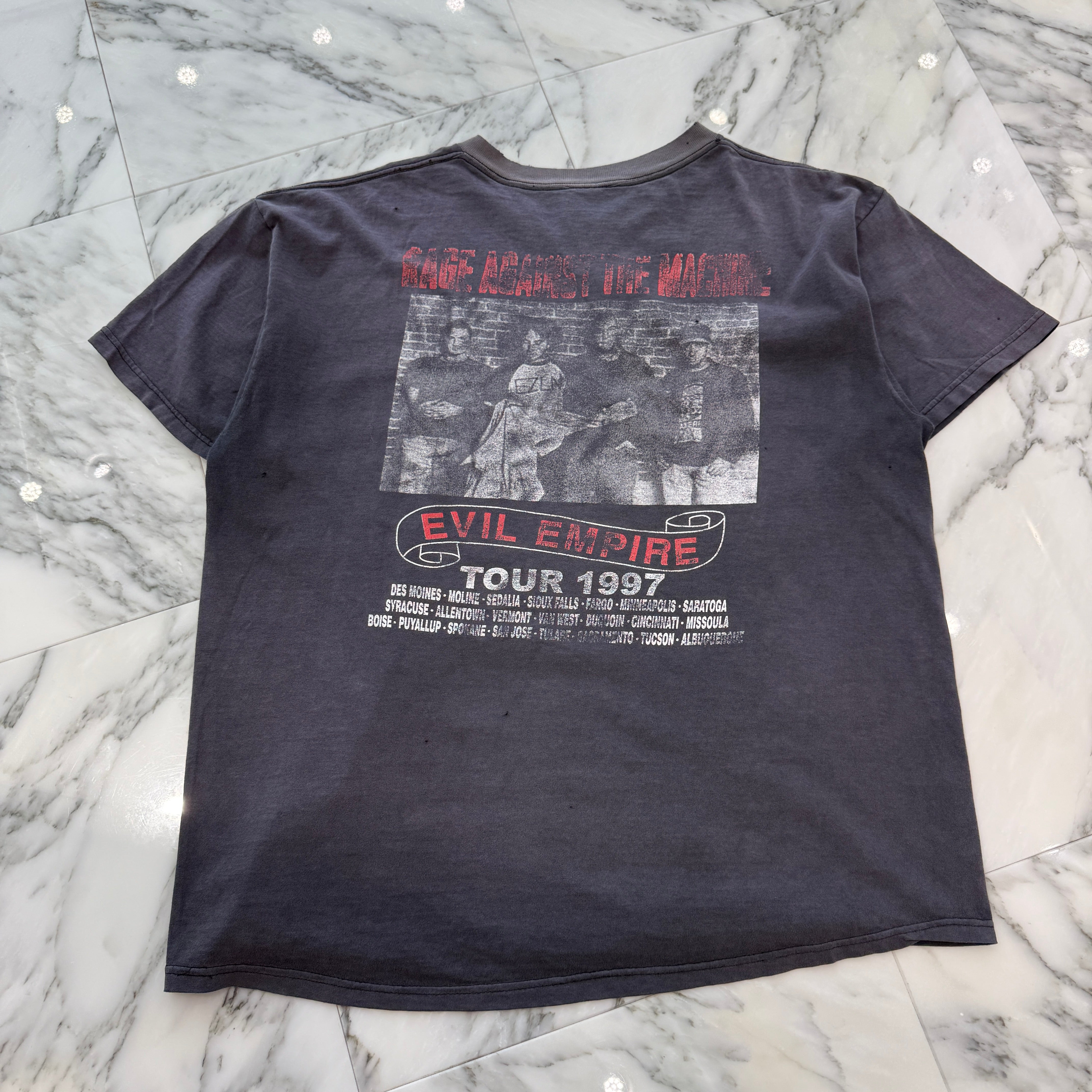 Vintage 90's RAGE AGAINST THE MACHINE "Evil Empire Tour 1997" DELTA S/S Tee Size XL 90's レイジ・アゲインスト・ザ・マシーン "エヴィルエンパイアツアー 1997" デルタ社製 Tシャツ サイズXL