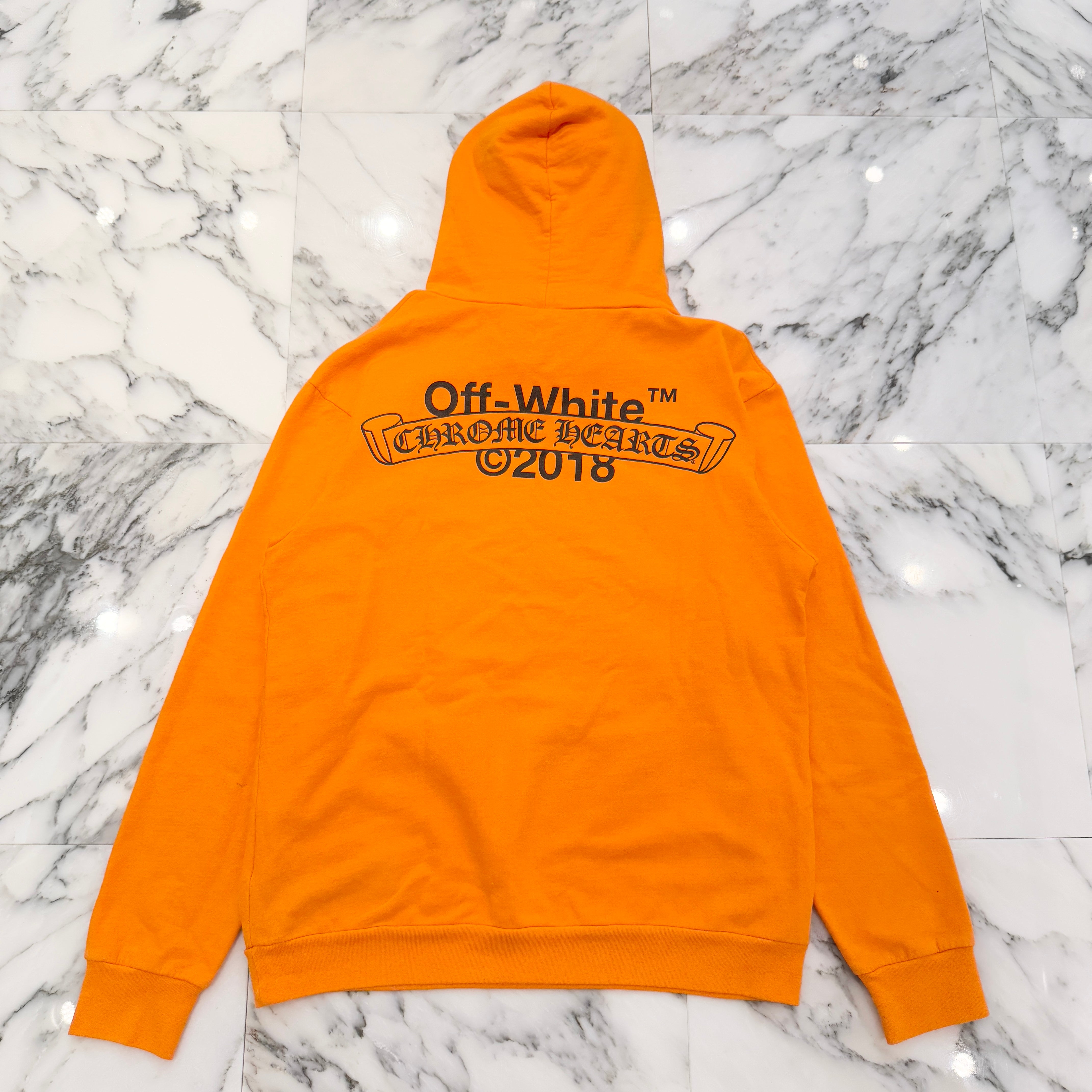 OFF-WHITE × CHROME HEARTS 2018SS HD PLVR V OFF WHITE Size XL オフホワイト × クロムハーツ プルオーバーフーディ パーカー サイズXL
