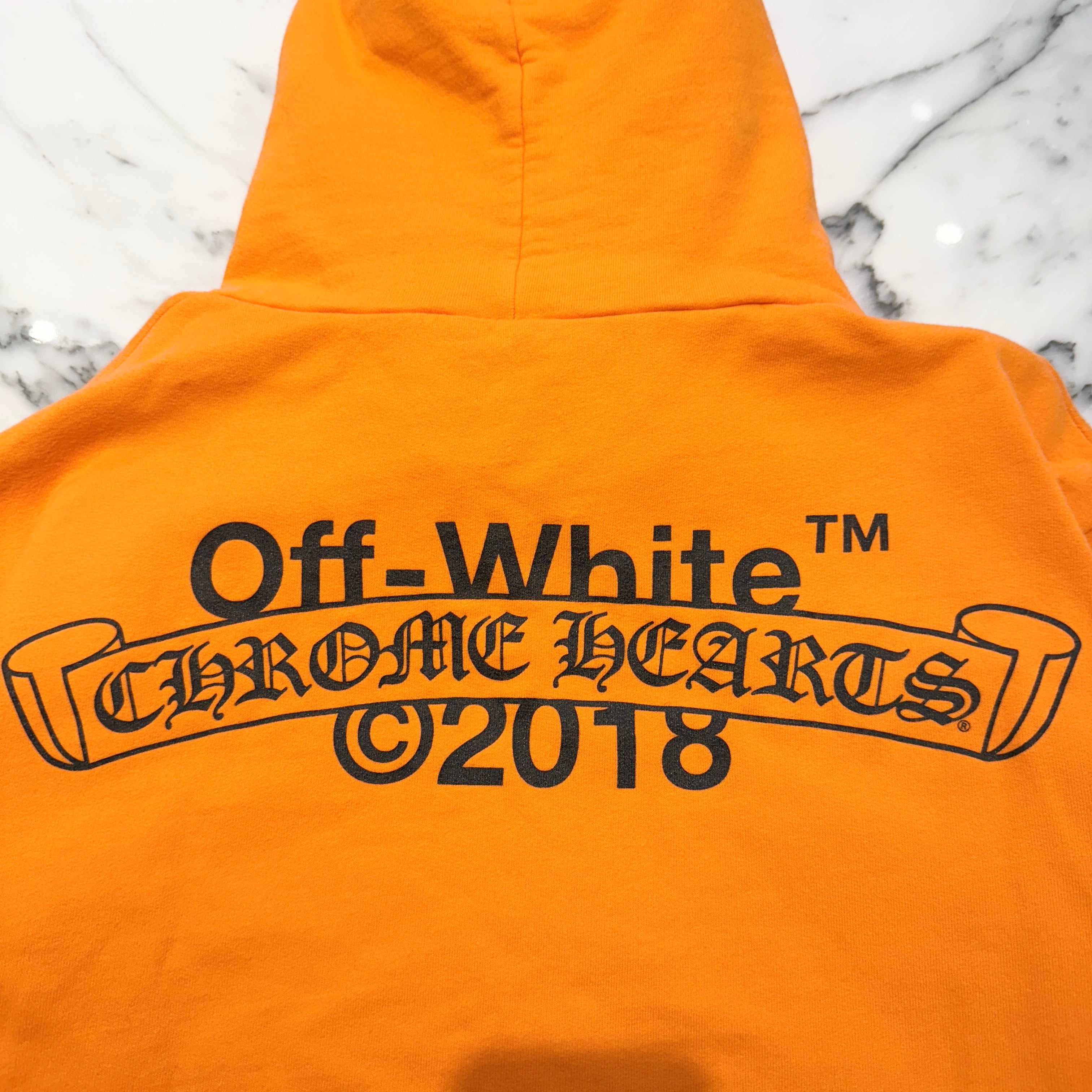 OFF-WHITE × CHROME HEARTS 2018SS HD PLVR V OFF WHITE Size XL オフホワイト × クロムハーツ プルオーバーフーディ パーカー サイズXL