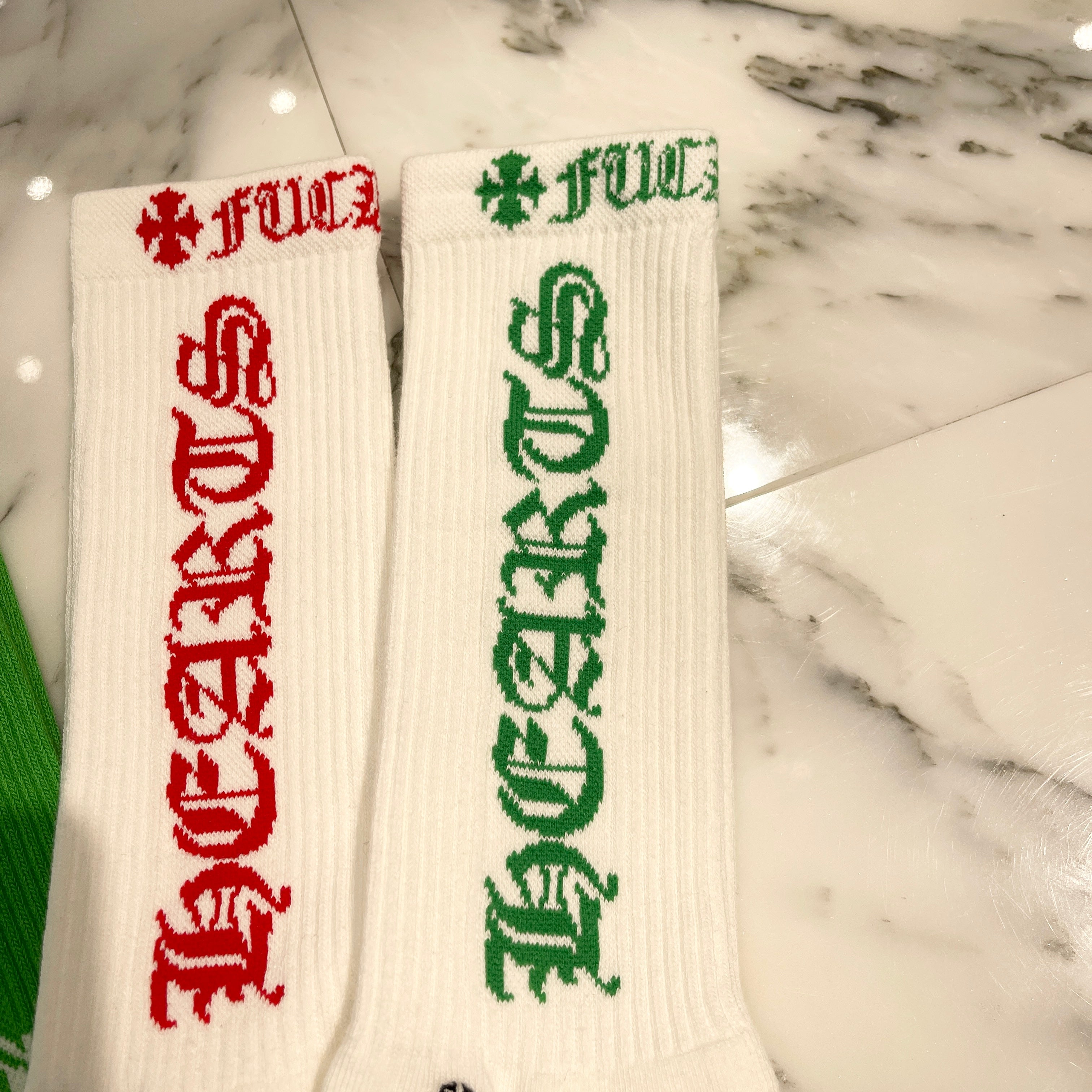 CHROME HEARTS Vine Dagger Embroidery Fuck You Socks Size L(27-30) クロムハーツ ヴァインダガー刺繍 ファックユーロゴ ソックス セット サイズL(27-30)