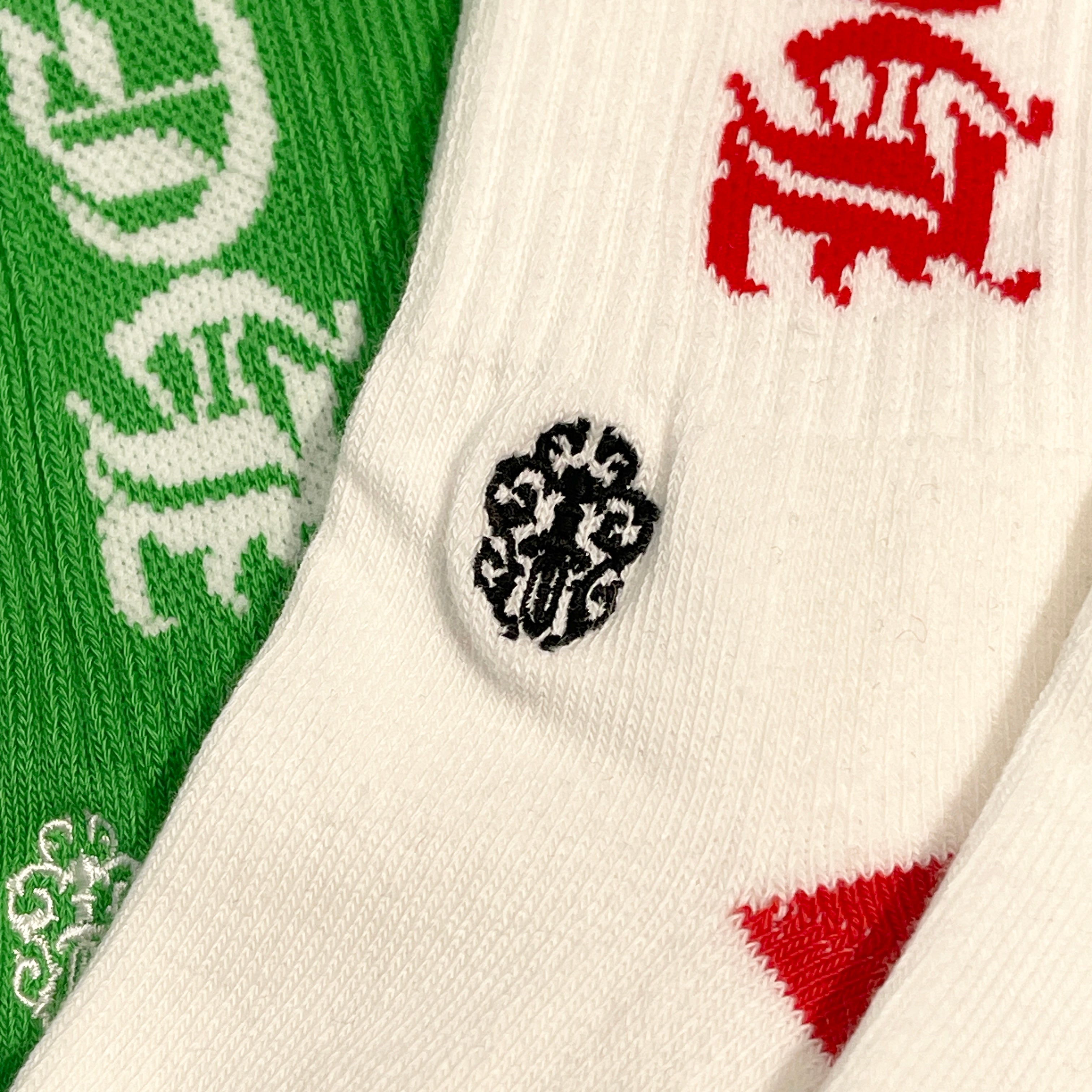 CHROME HEARTS Vine Dagger Embroidery Fuck You Socks Size L(27-30) クロムハーツ ヴァインダガー刺繍 ファックユーロゴ ソックス セット サイズL(27-30)
