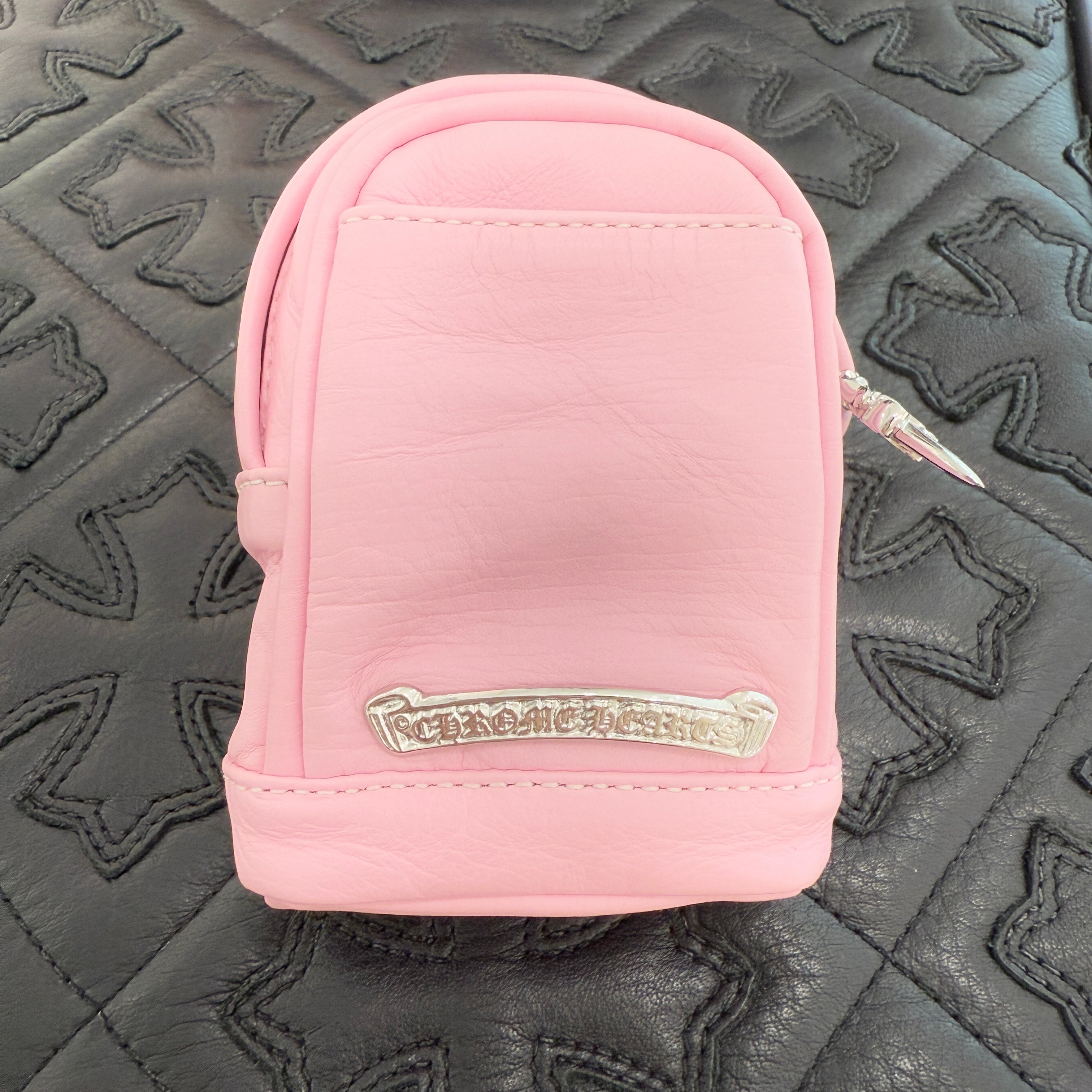 CHROME HEART Paris Exclusive Baby Pink Leather Wrist Bag クロムハーツ パリ限定 ベビーピンク レザー リストバッグ