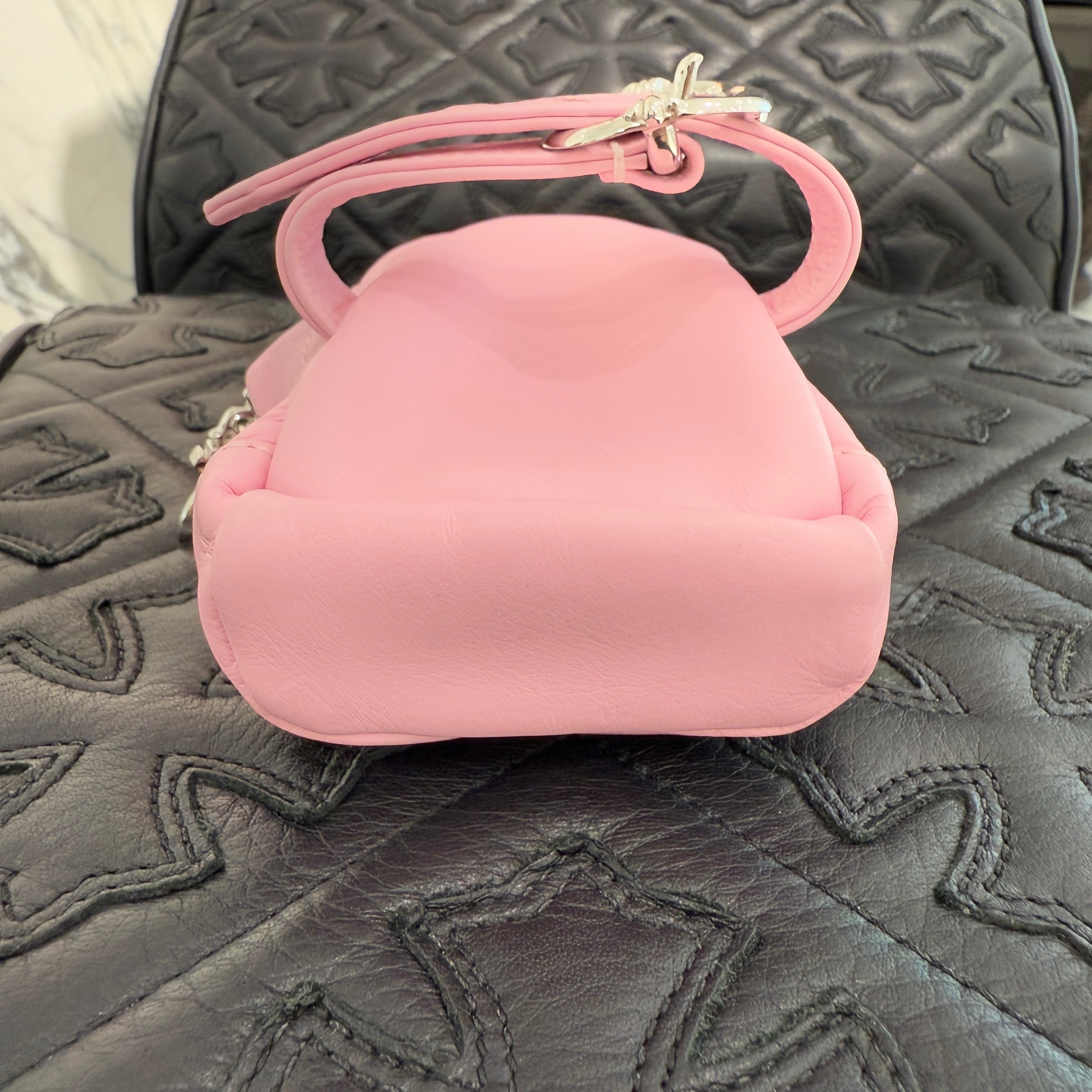 CHROME HEART Paris Exclusive Baby Pink Leather Wrist Bag クロムハーツ パリ限定 ベビーピンク レザー リストバッグ