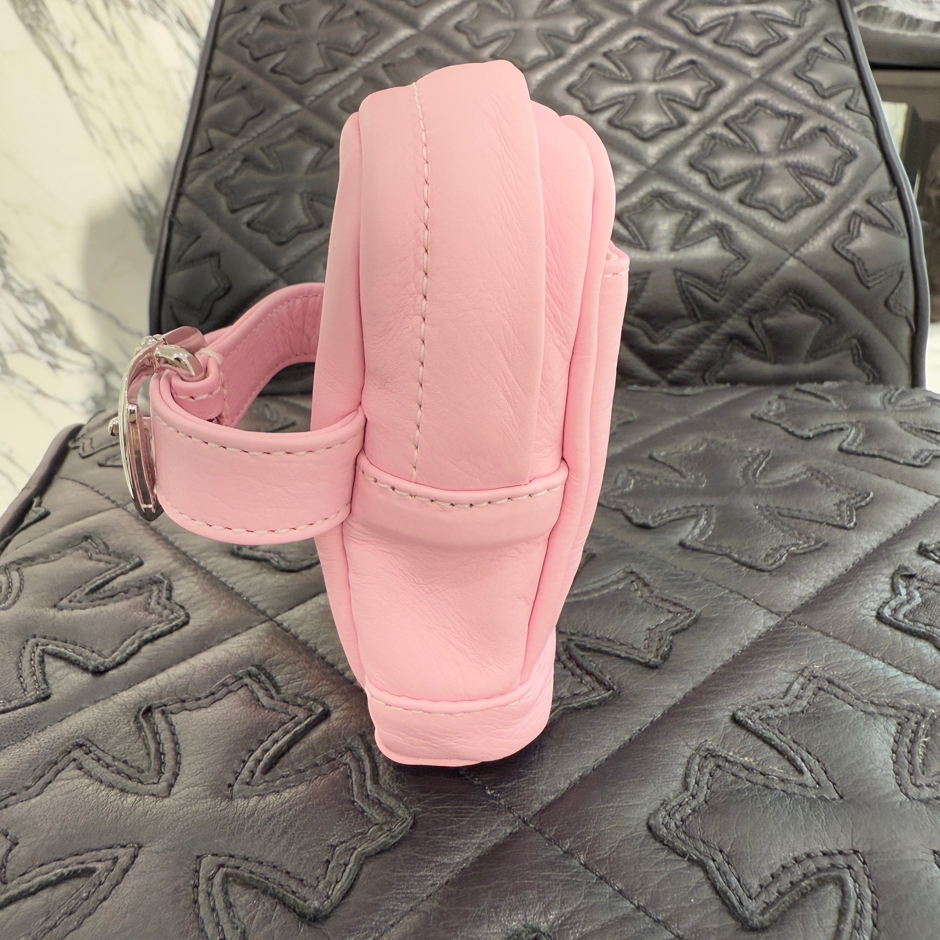 CHROME HEART Paris Exclusive Baby Pink Leather Wrist Bag クロムハーツ パリ限定 ベビーピンク レザー リストバッグ