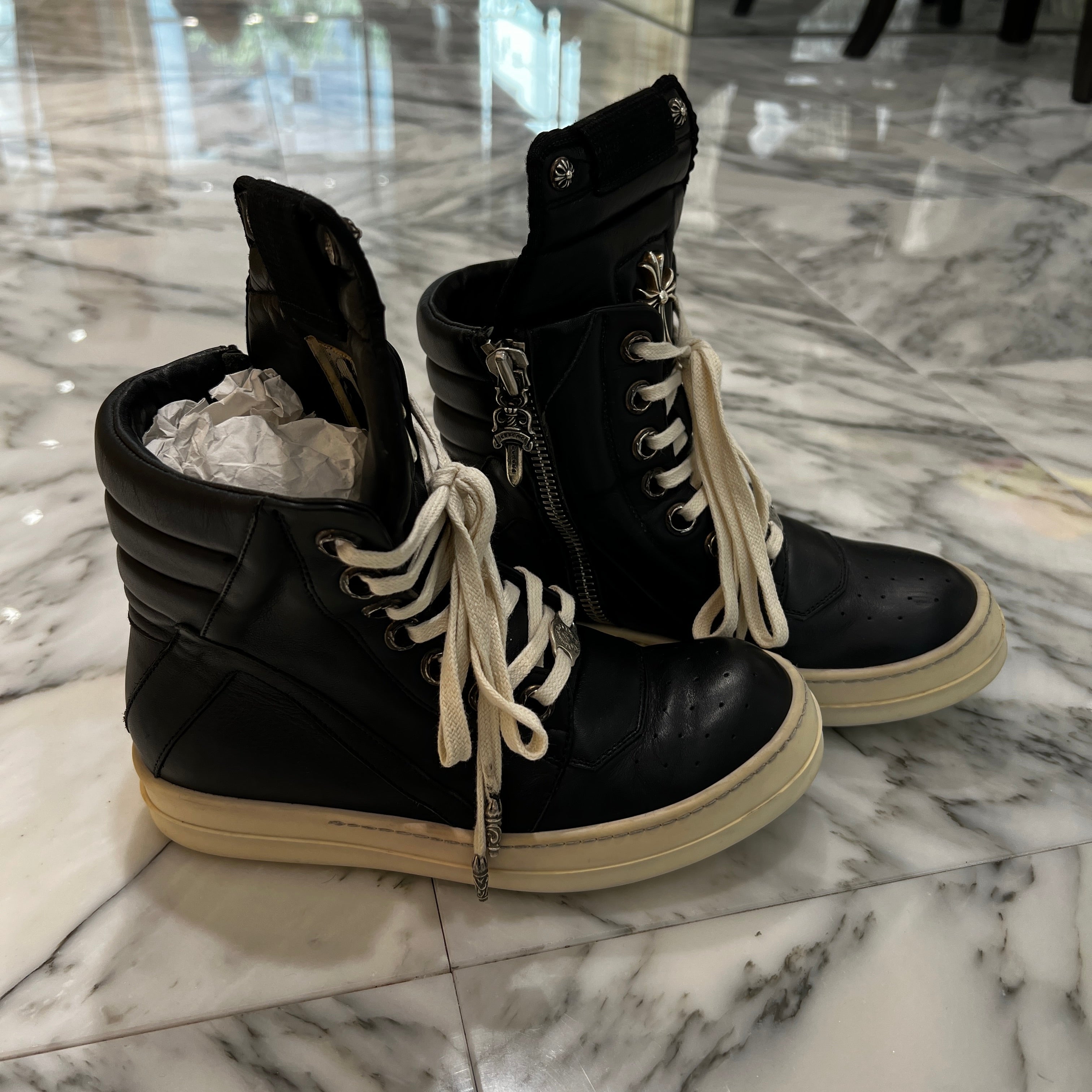 Rick Owens GEOBASKET レザースニーカー サイズ 41 Rick Owens リックオウエンス スニーカー GEOBASKET ジオバスケット