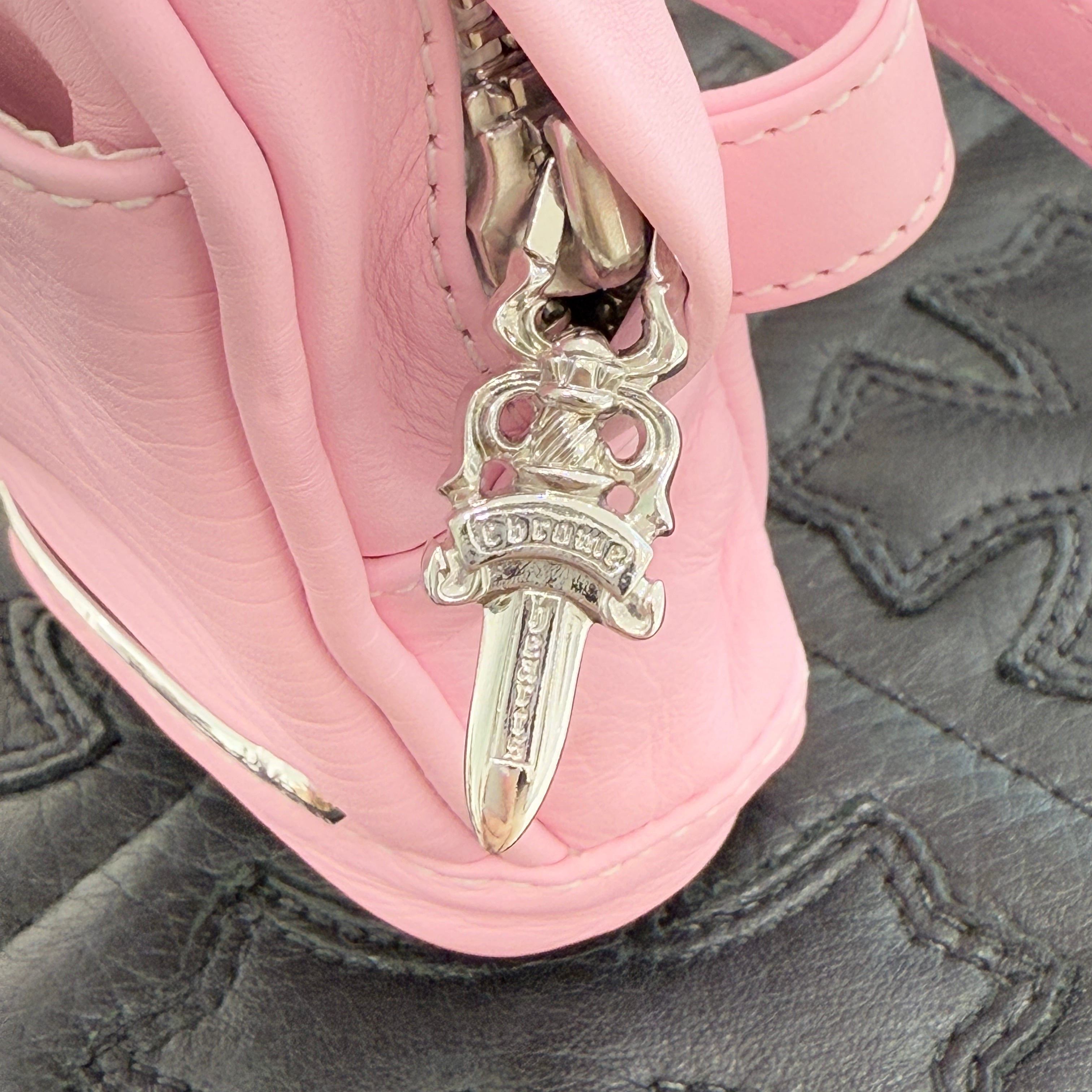 CHROME HEART Paris Exclusive Baby Pink Leather Wrist Bag クロムハーツ パリ限定 ベビーピンク レザー リストバッグ