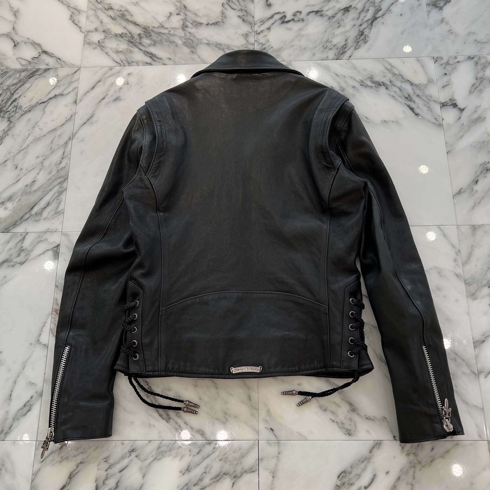 CHROME HEARTS JJ DEAN Dagger Zip Riders Leather Jacket Size M クロムハーツ JJディーン ダガー ジップ ライダース レザージャケット サイズM