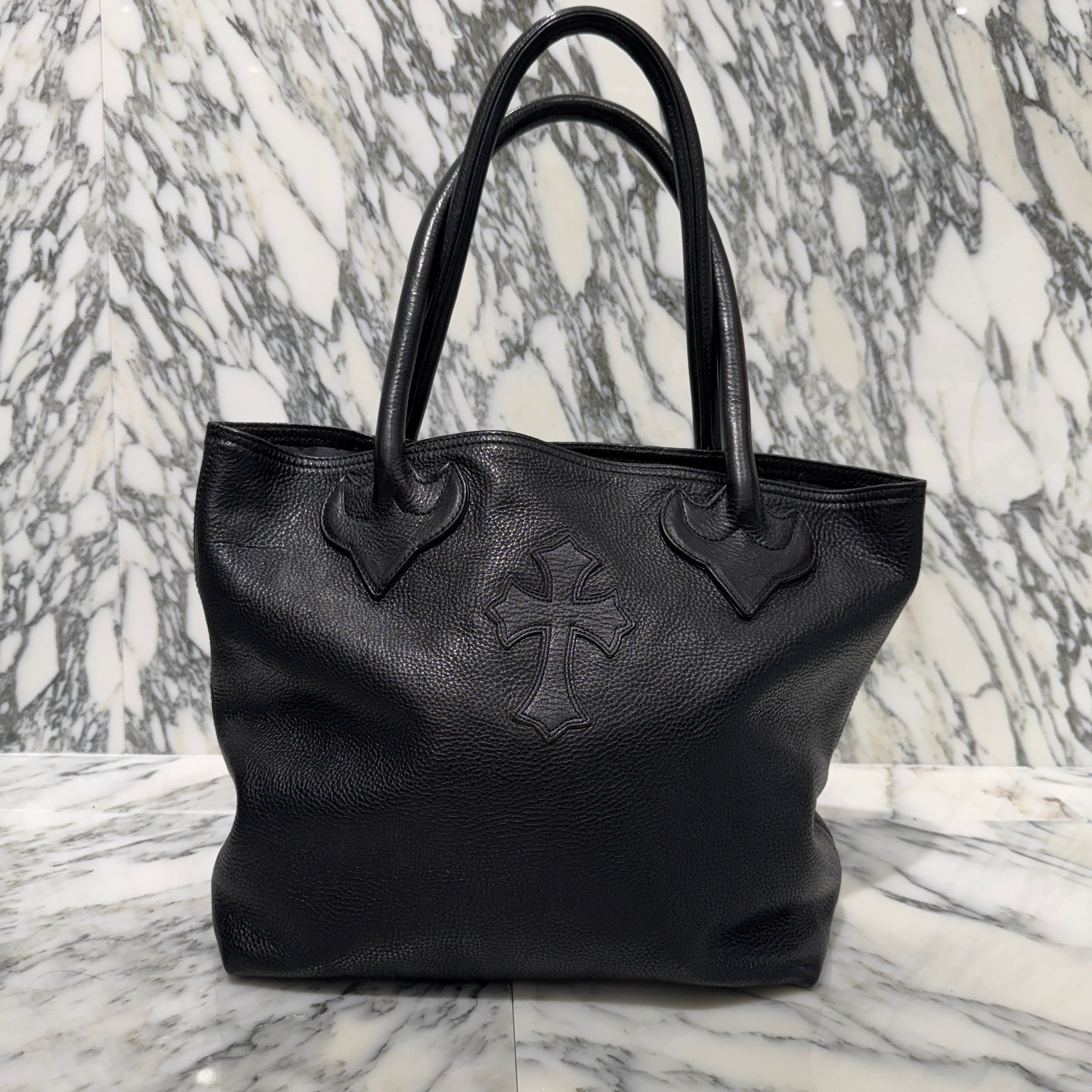 CHROME HEARTS 1 Cross Leather Patch FS Leather Tote Bag クロムハーツ 1クロス レザーパッチ FS レザートートバッグ