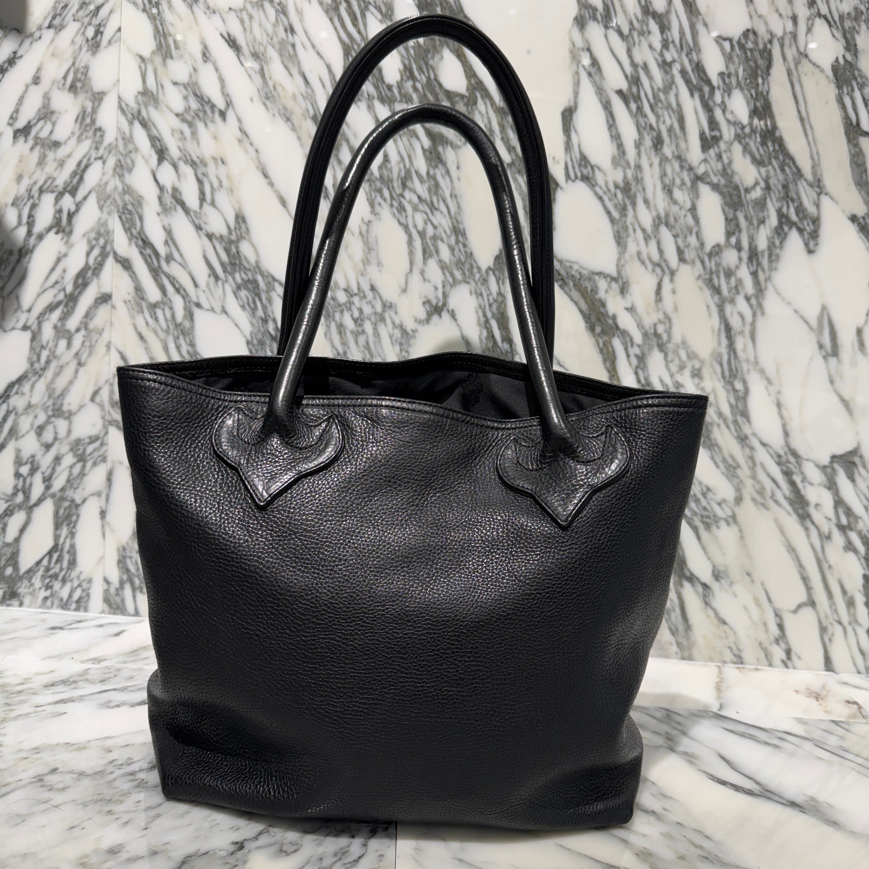 CHROME HEARTS 1 Cross Leather Patch FS Leather Tote Bag