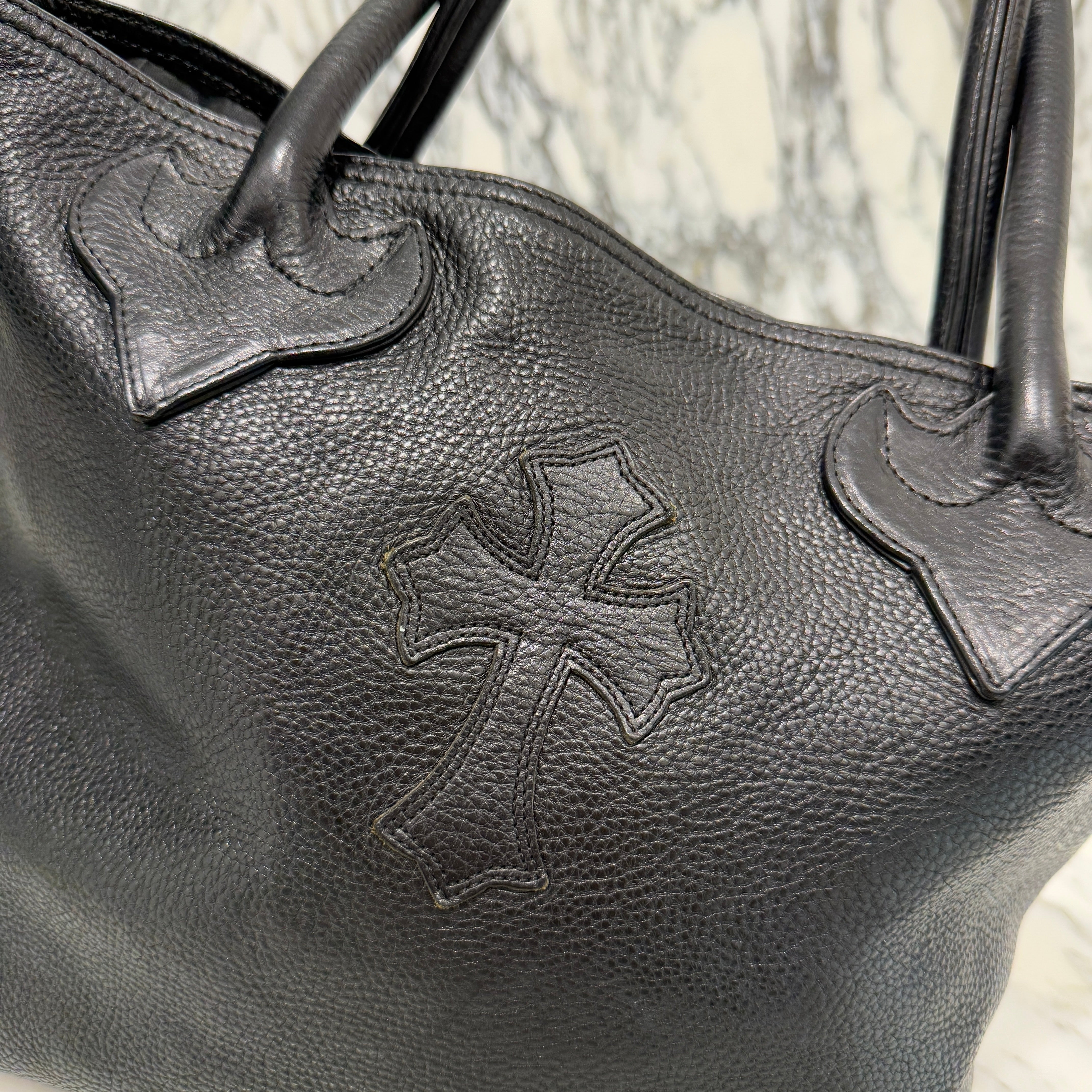 CHROME HEARTS 1 Cross Leather Patch FS Leather Tote Bag クロムハーツ 1クロス レザーパッチ FS レザートートバッグ