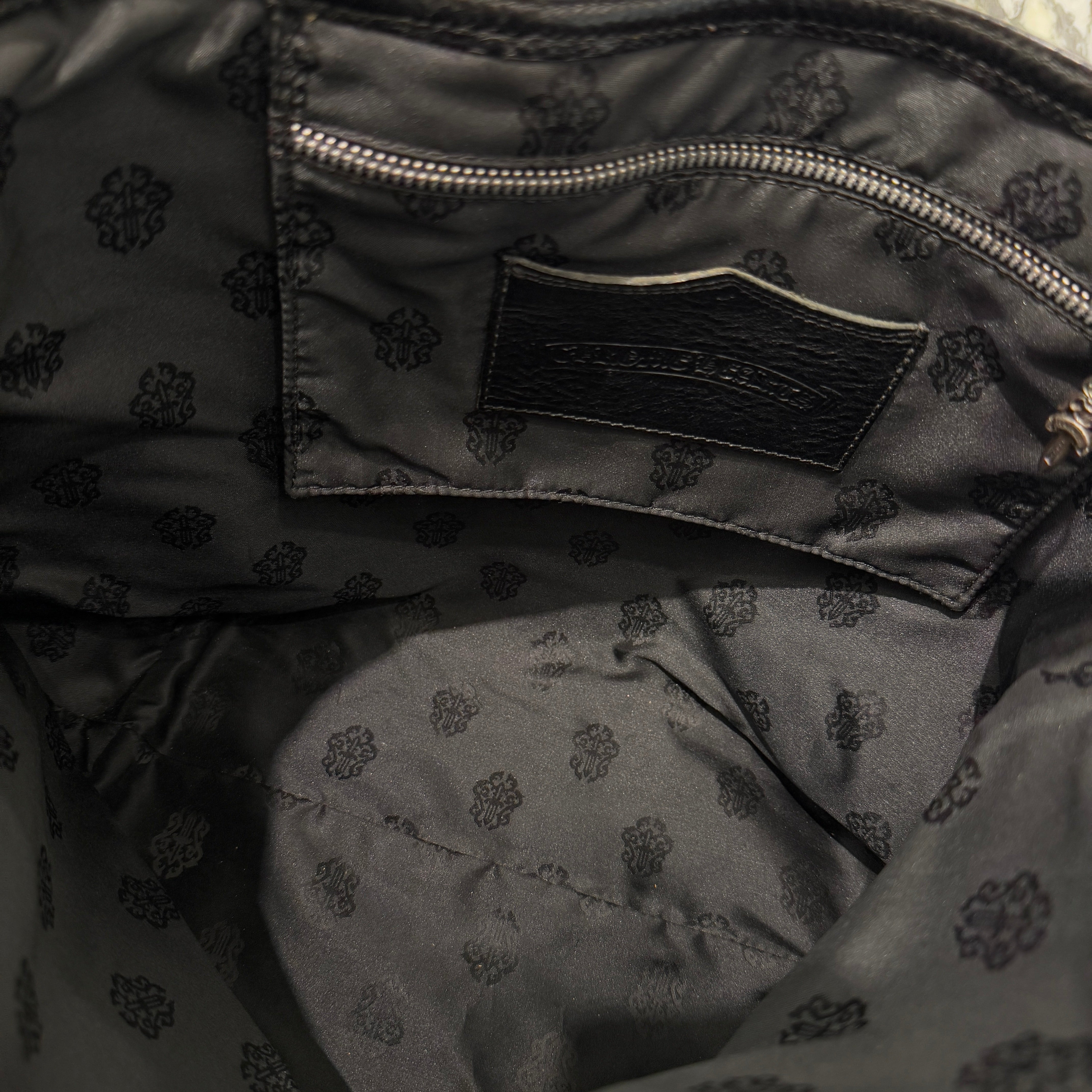 CHROME HEARTS 1 Cross Leather Patch FS Leather Tote Bag クロム