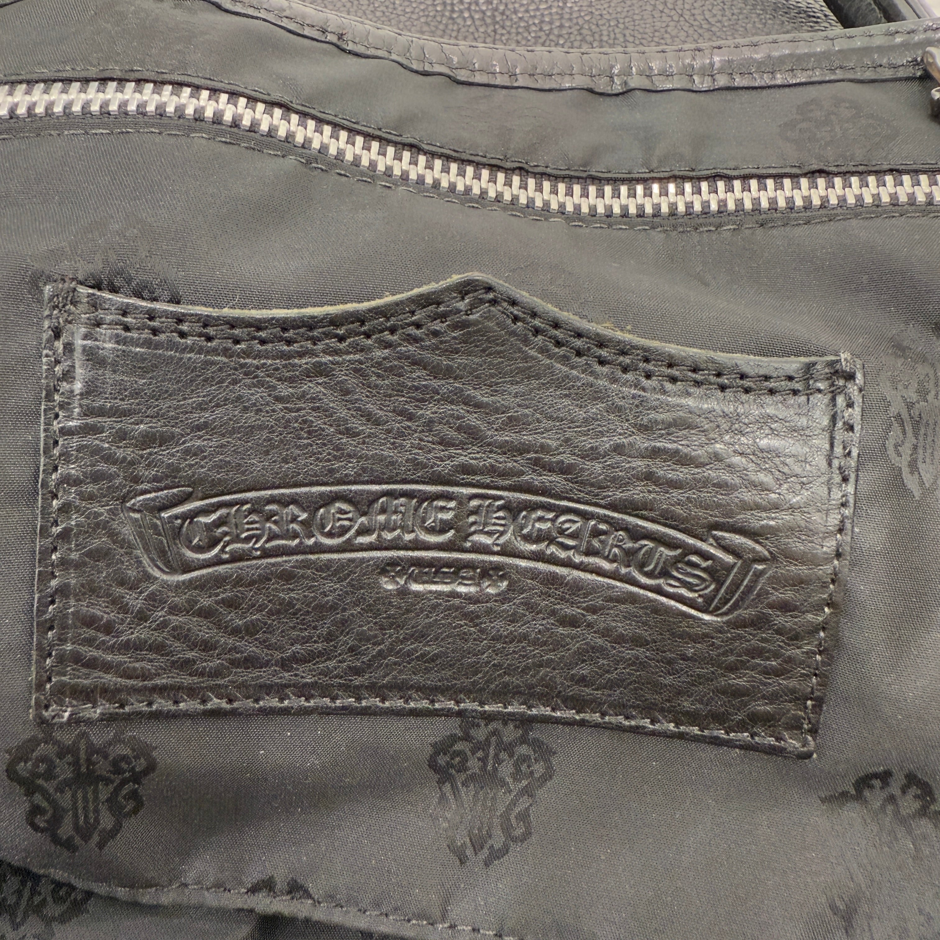 CHROME HEARTS 1 Cross Leather Patch FS Leather Tote Bag クロムハーツ 1クロス レザーパッチ FS レザートートバッグ