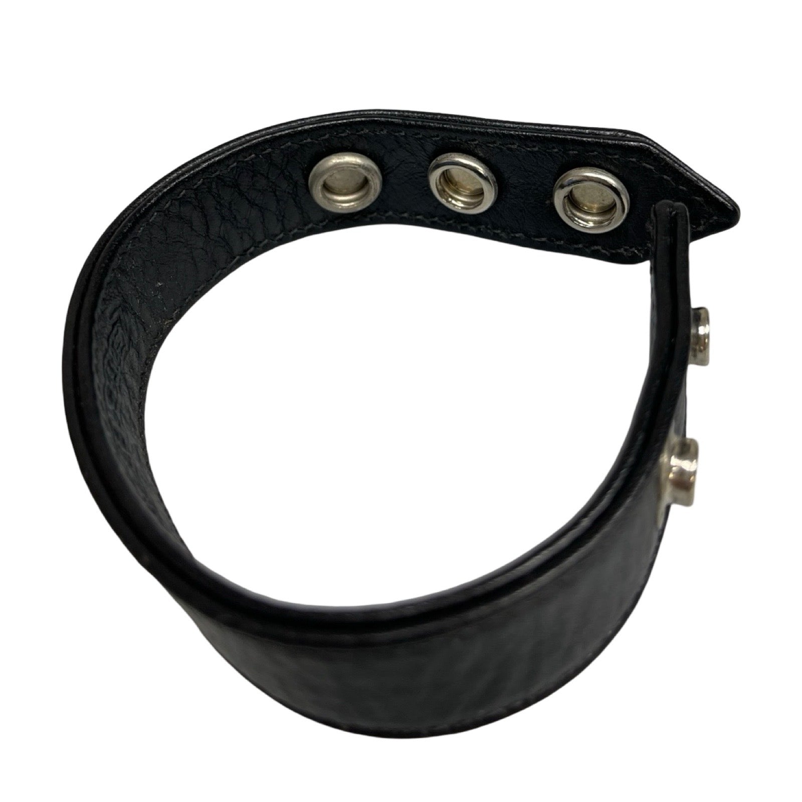 CHROME HEARTS 3BTN 2SNP CH Plus Leather Bracelet