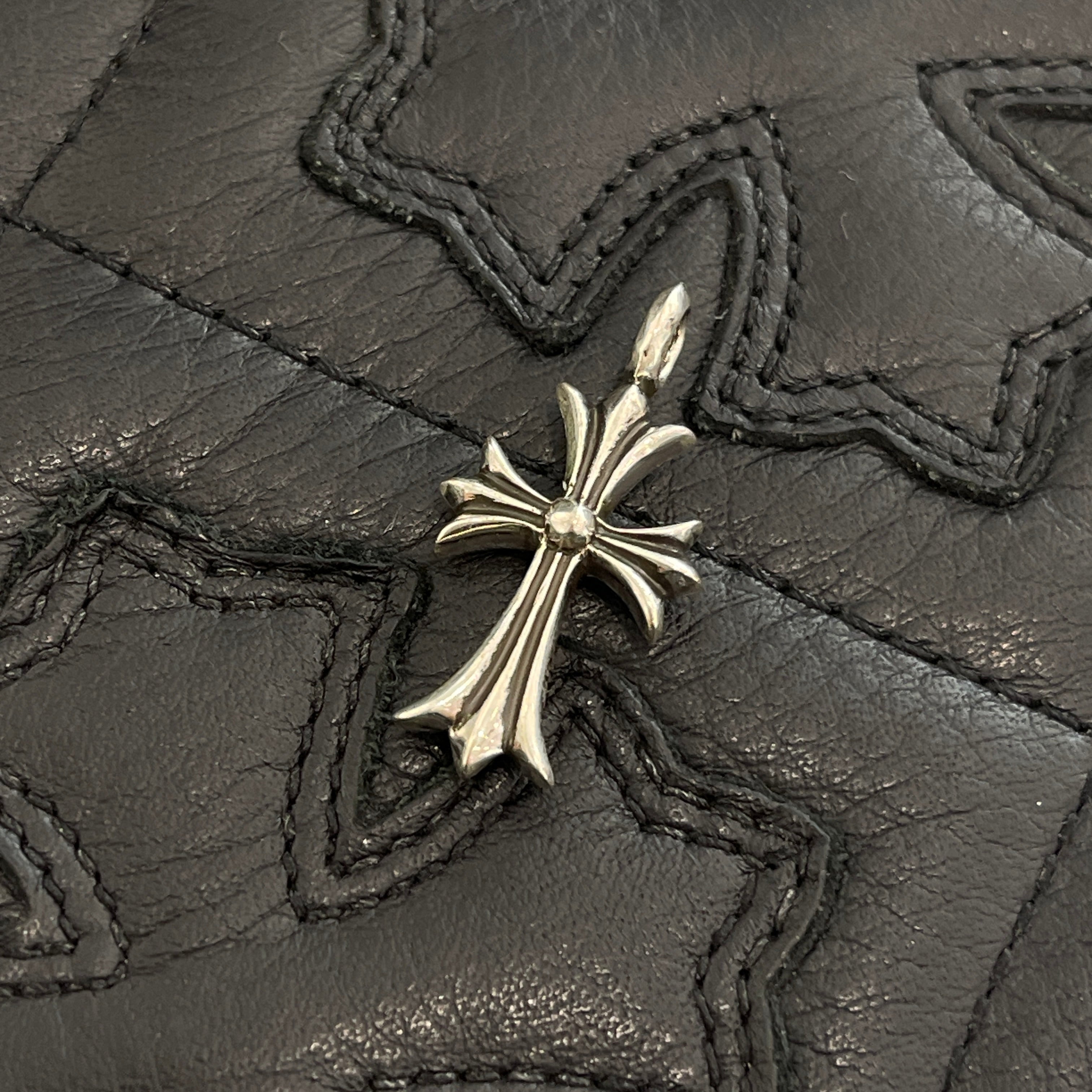 CHROME HEARTS Tiny Fat Cross Pave Black Diamond Pendant Top クロムハーツ タイニーファットクロス パヴェ ブラックダイヤモンド ペンダントトップ