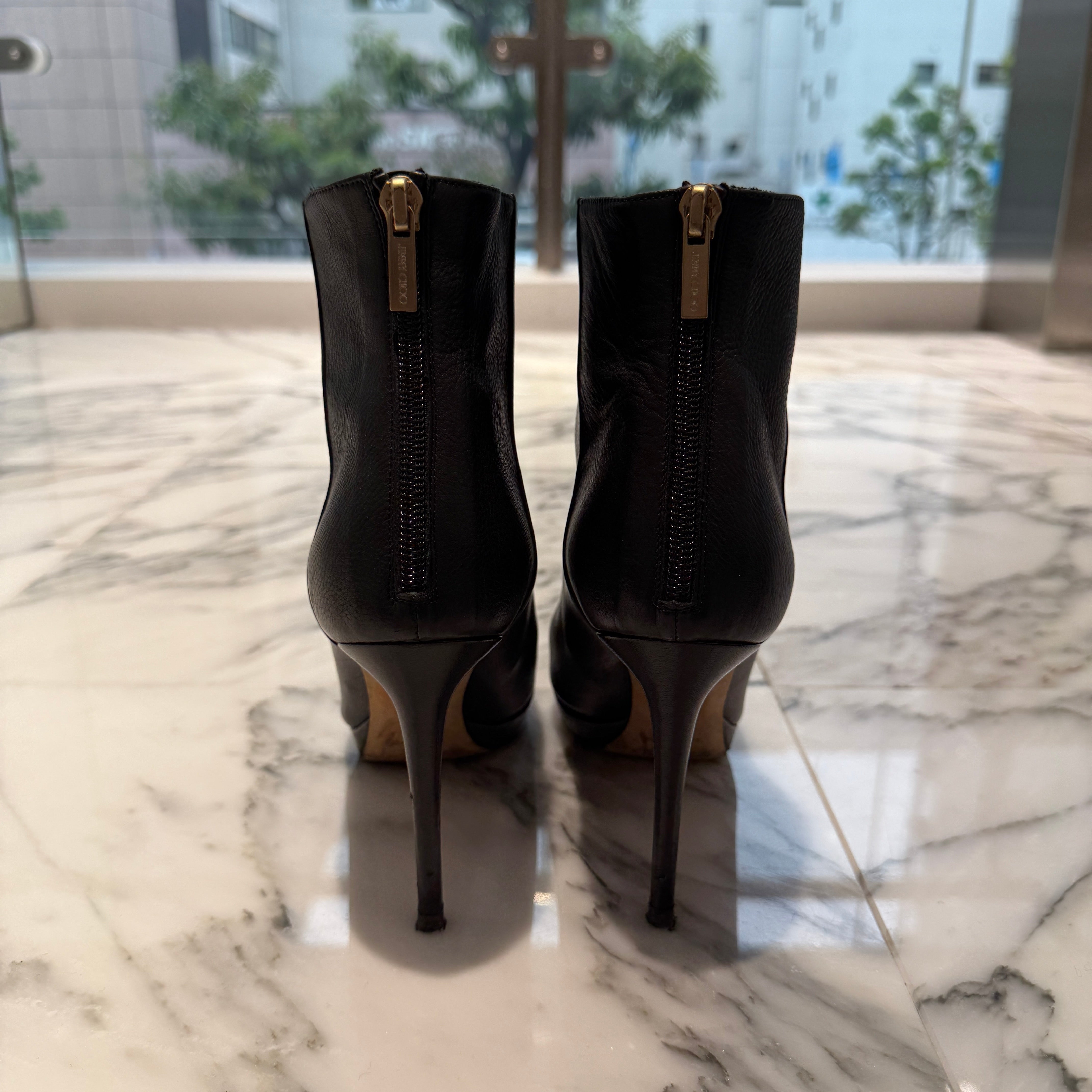 JIMMY CHOO Leather Short Boots size 37 1/2 ジミーチュウ レザーショートブーツ サイズ37 1/2