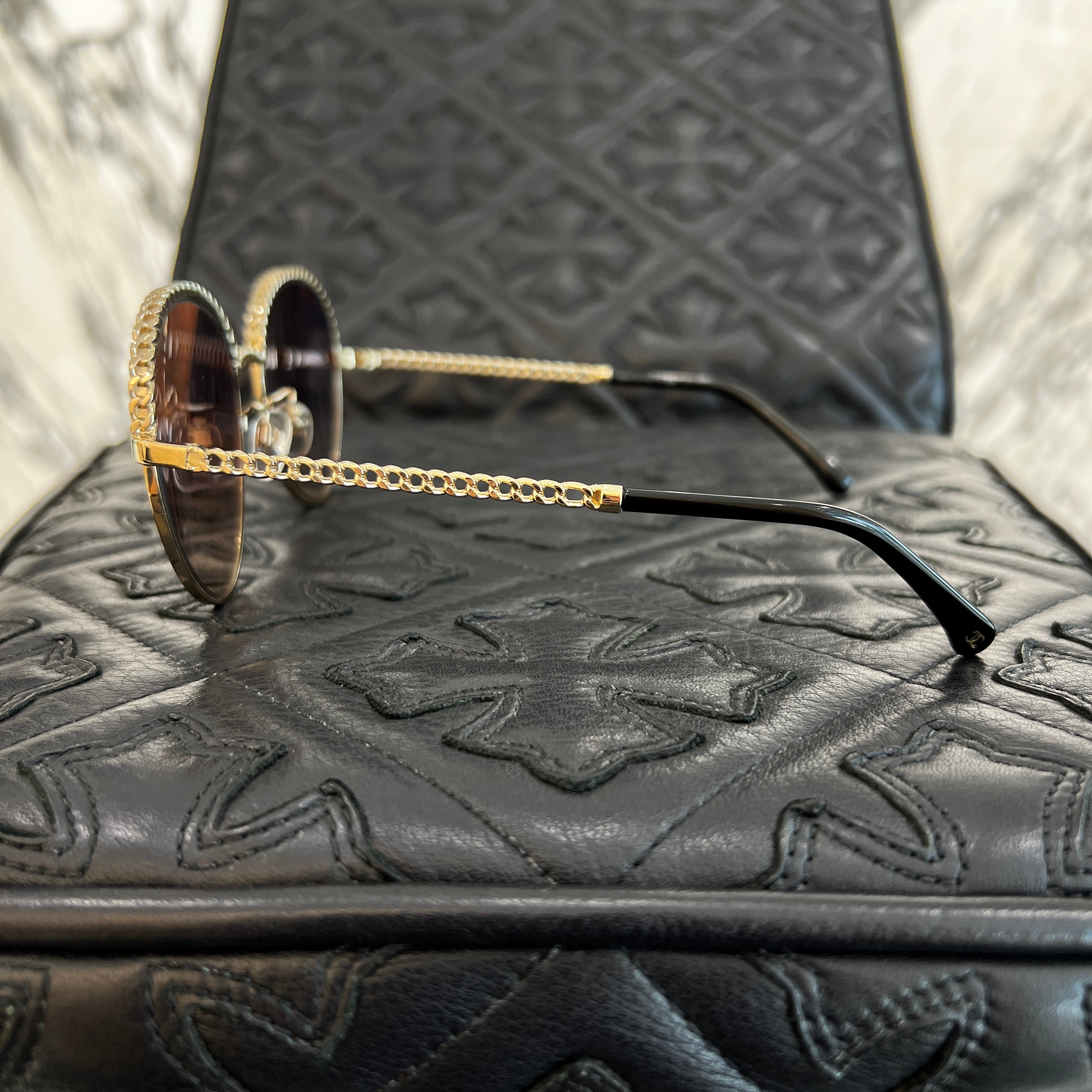 CHANEL 2019SS Chain Around Coco Chain Panto Shape Sunglasses 4242 C395-S5 Size 55□17 135 シャネル チェーンアラウンド ココチェーンパントシェイプ サングラス サイズ55□17 135