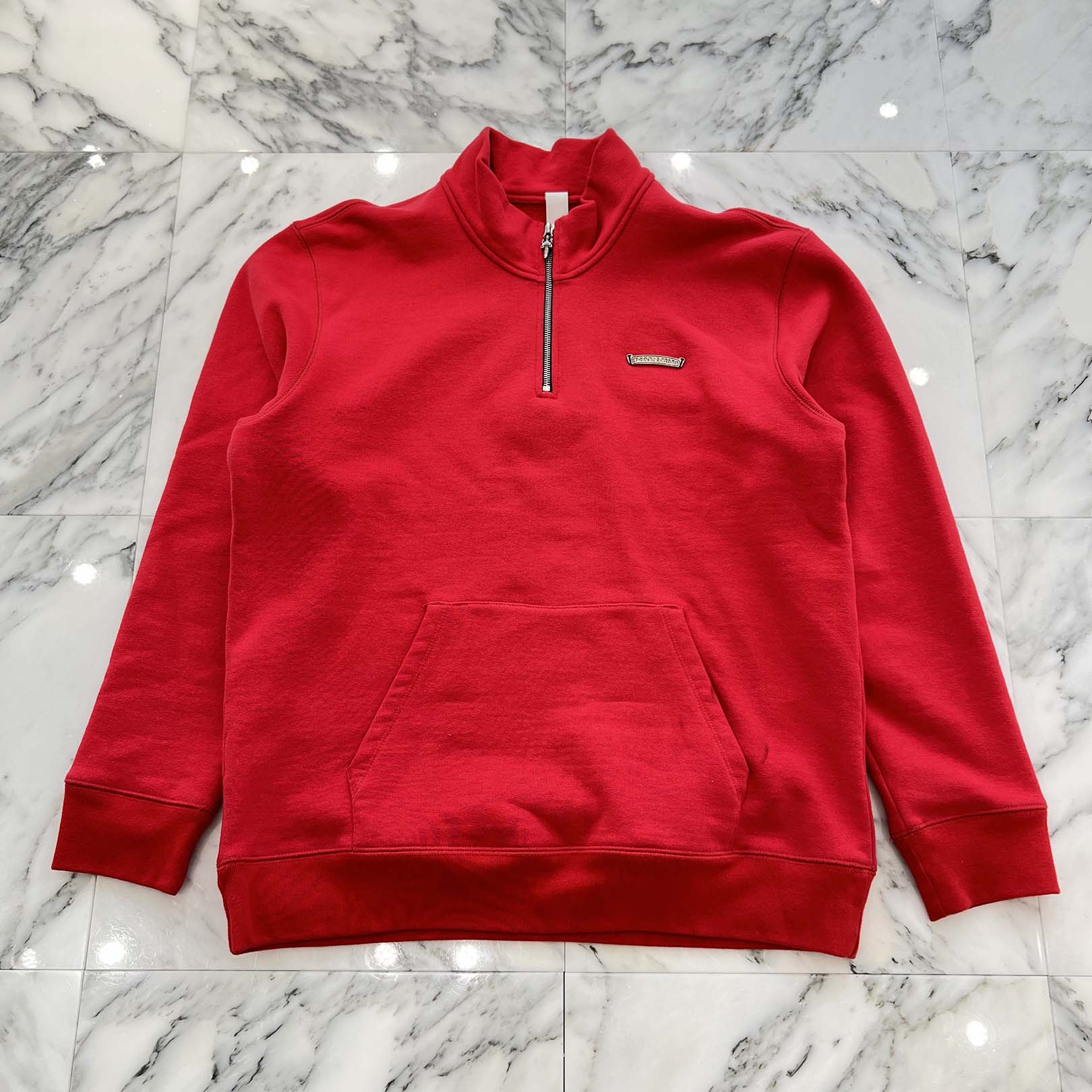 CHROME HEARTS Y NOT King Taco 3 Cemetery Cross Embroidery Half Zip Sweat Shirt Size L クロムハーツ ワイノット キングタコ 3 セメタリークロス刺繍 ハーフジップ スウェットシャツ サイズL