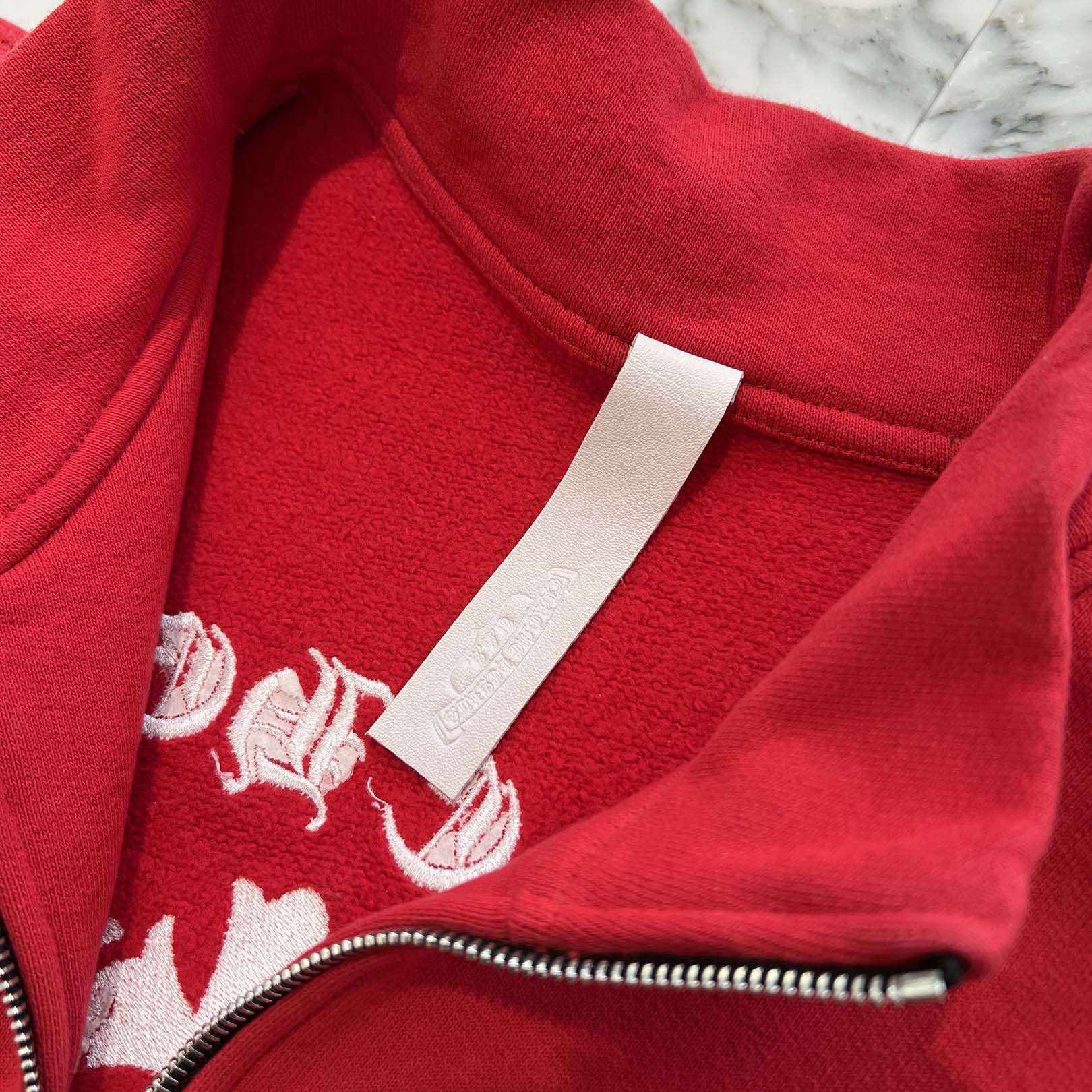 CHROME HEARTS Y NOT King Taco 3 Cemetery Cross Embroidery Half Zip Sweat Shirt Size L クロムハーツ ワイノット キングタコ 3 セメタリークロス刺繍 ハーフジップ スウェットシャツ サイズL