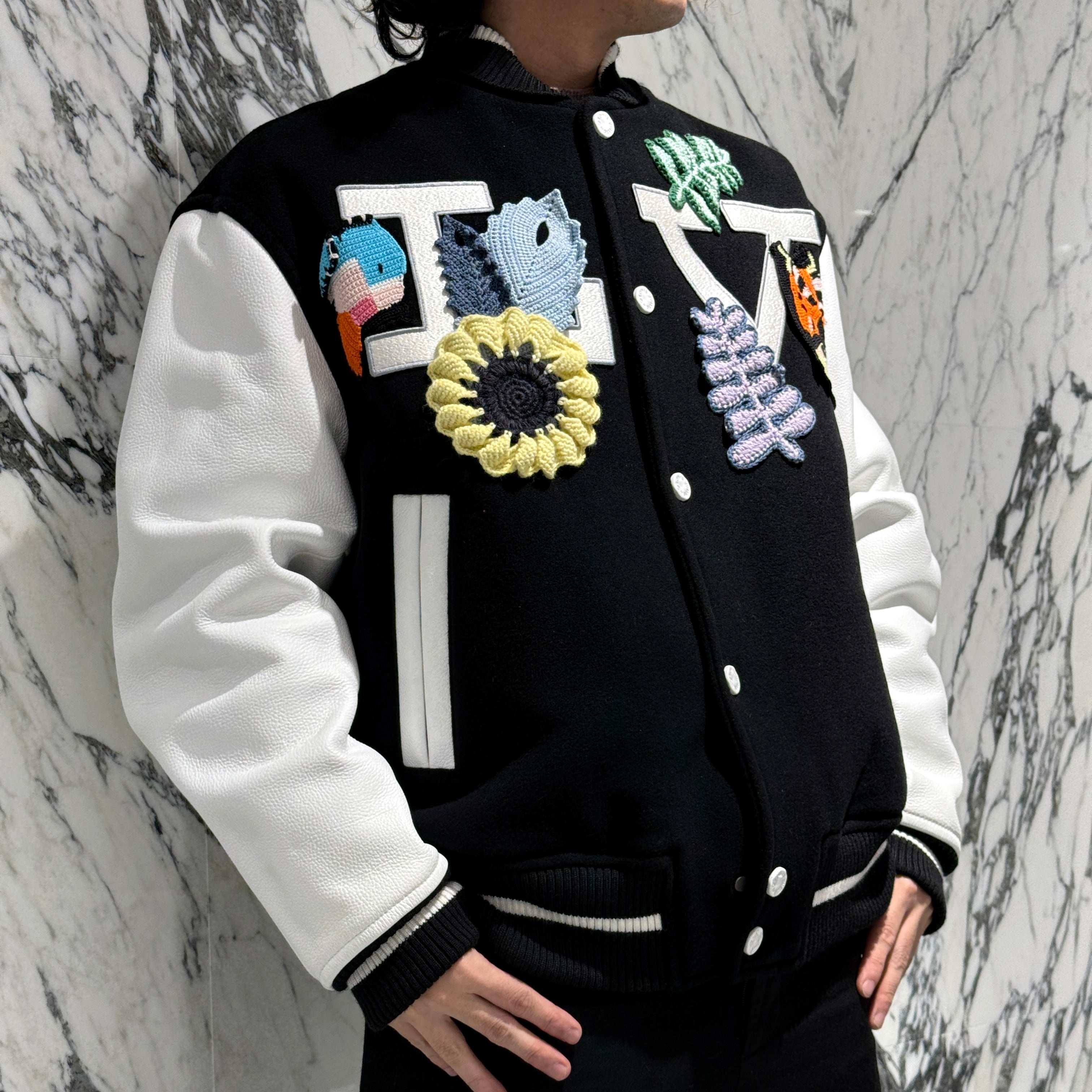 LOUIS VUITTON 2022SS Crochet Flower Varsity Jacket 1A7QJ4 Size 44 ルイヴィトン クロッシェ フラワー ヴァーシティ ジャケット サイズ44
