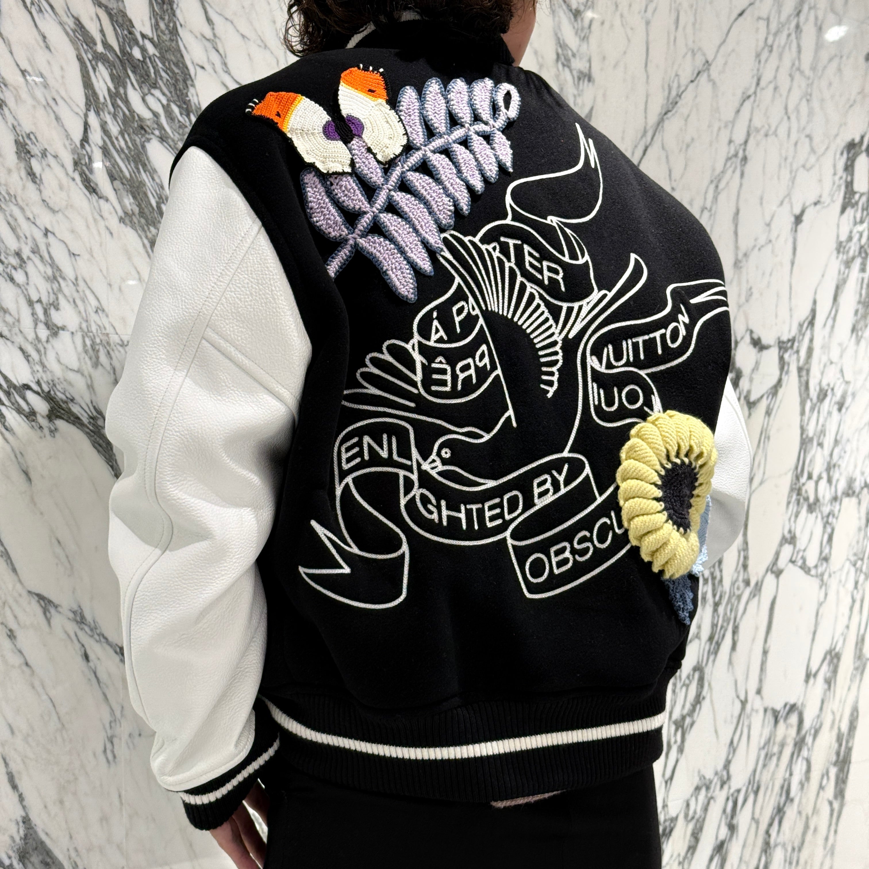 LOUIS VUITTON 2022SS Crochet Flower Varsity Jacket 1A7QJ6 Size 48