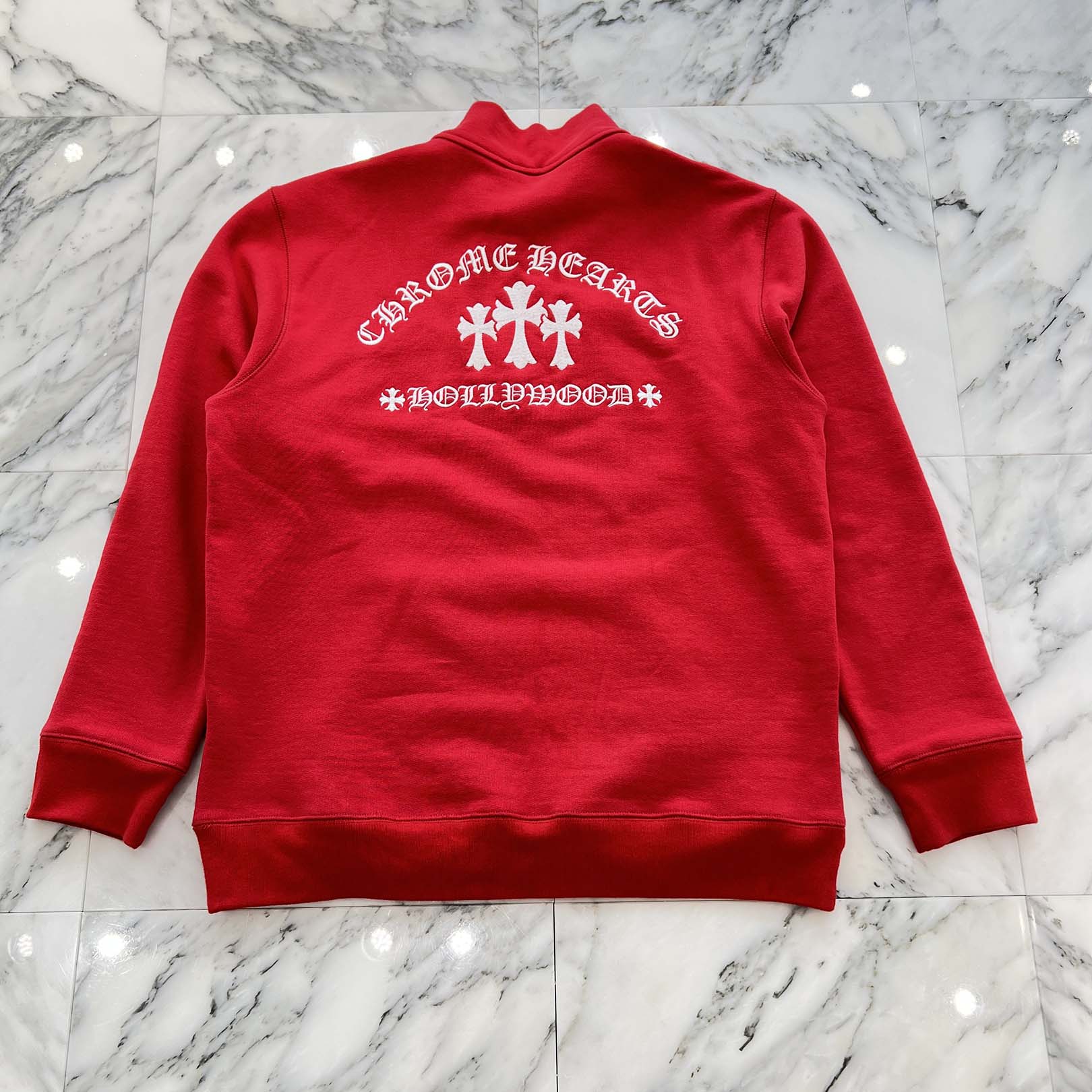 CHROME HEARTS Y NOT King Taco 3 Cemetery Cross Embroidery Half Zip Sweat Shirt Size L クロムハーツ ワイノット キングタコ 3 セメタリークロス刺繍 ハーフジップ スウェットシャツ サイズL