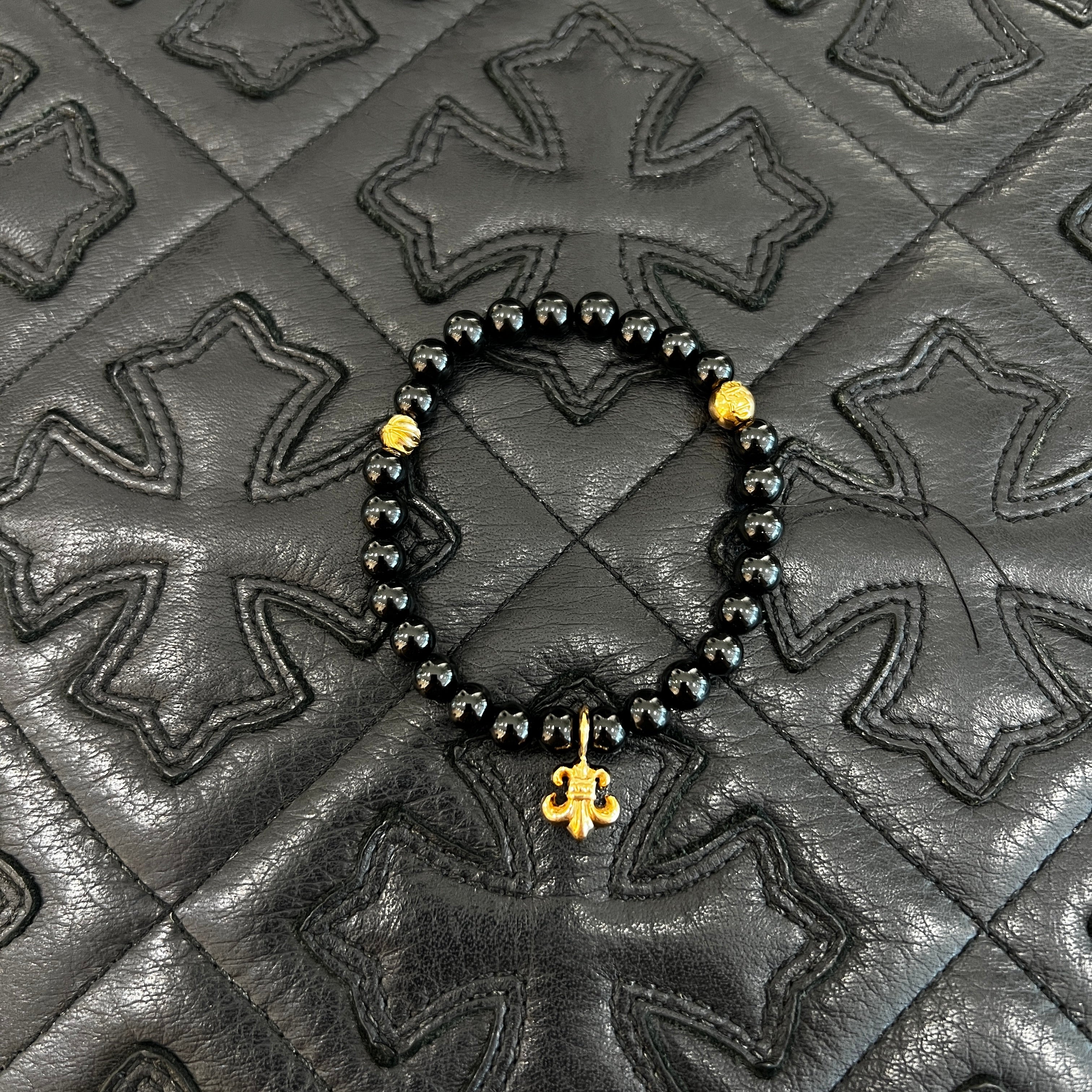 CHROME HEARTS 22K CH Logo BS Flare Beads Bracelet クロムハーツ 22K CHロゴ BSフレア ビーズブレスレット