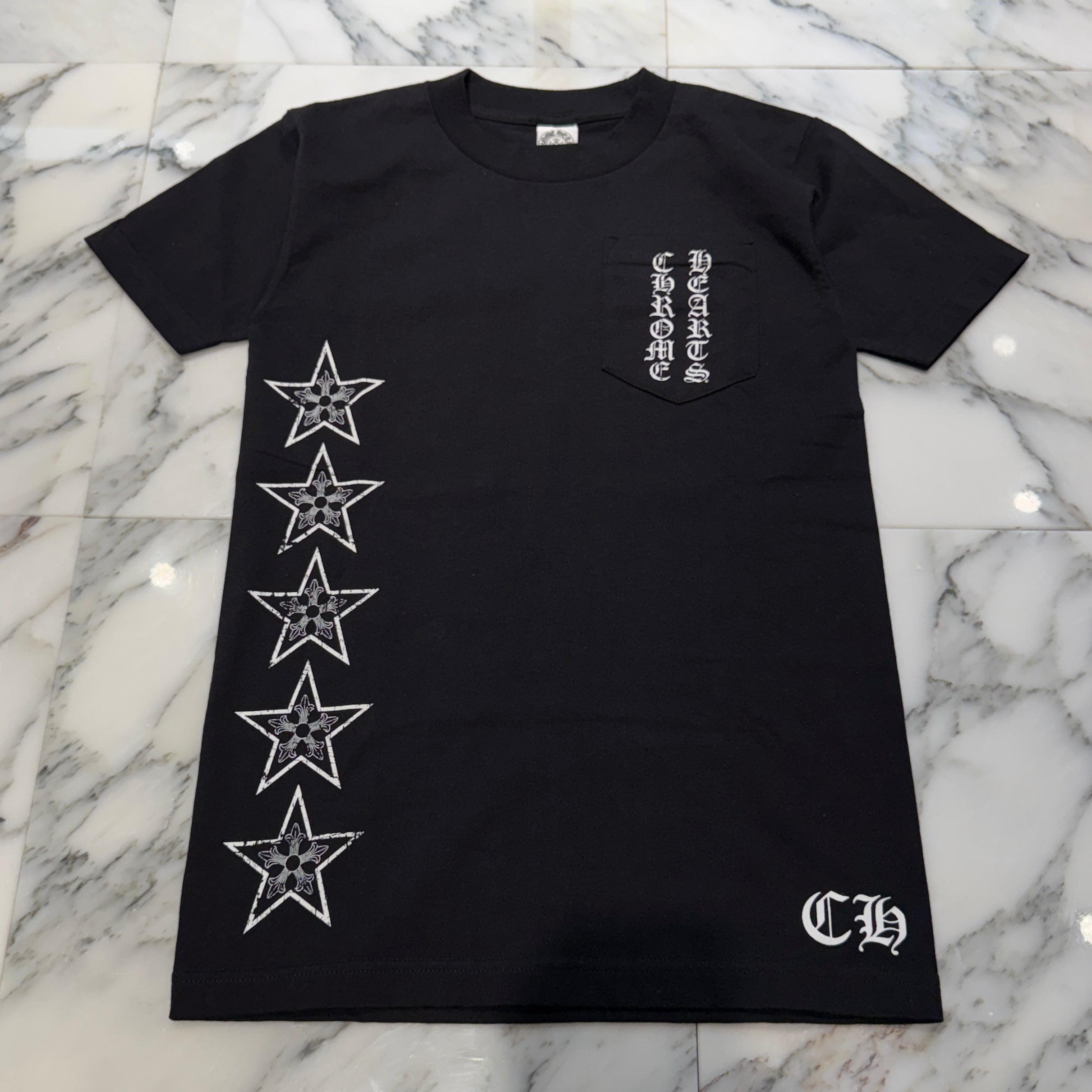 CHROME HEARTS Vertical Logo Side Star Tee Size S クロムハーツ ヴァーティカルロゴ サイドスター Tシャツ サイズS