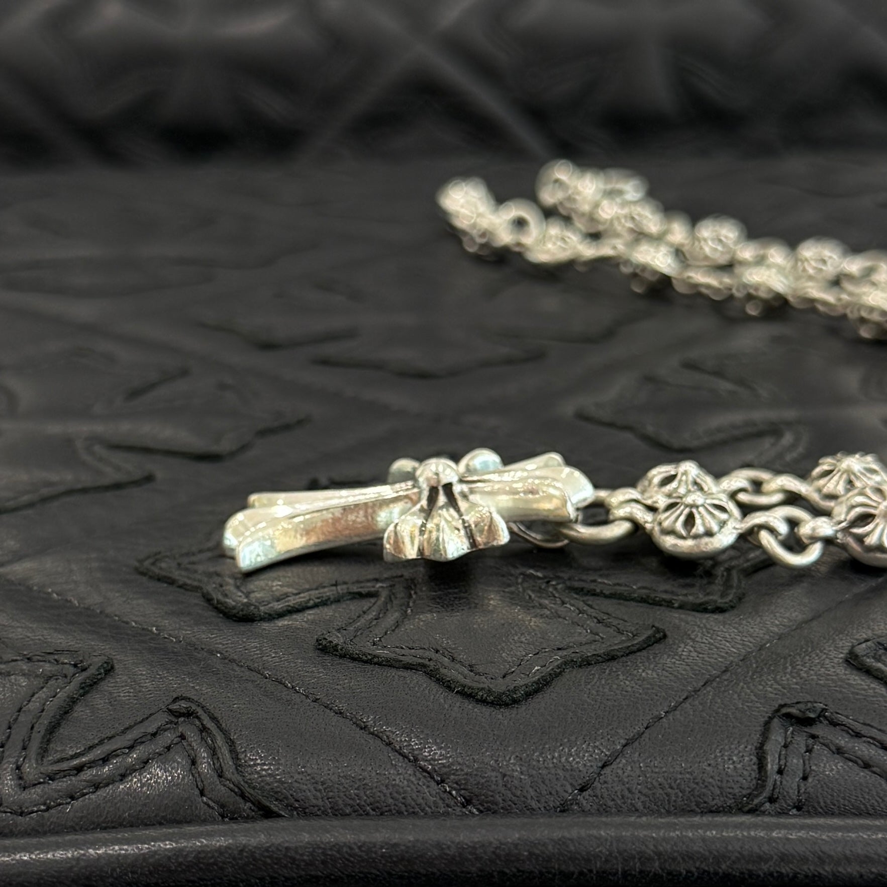 CHROME HEARTS CH Cross Pendant Small with Cross Ball Necklace #1 Size 20 Inch クロムハーツ CHクロス ペンダント スモール ウィズ クロスボール ネックレス #1 サイズ20インチ