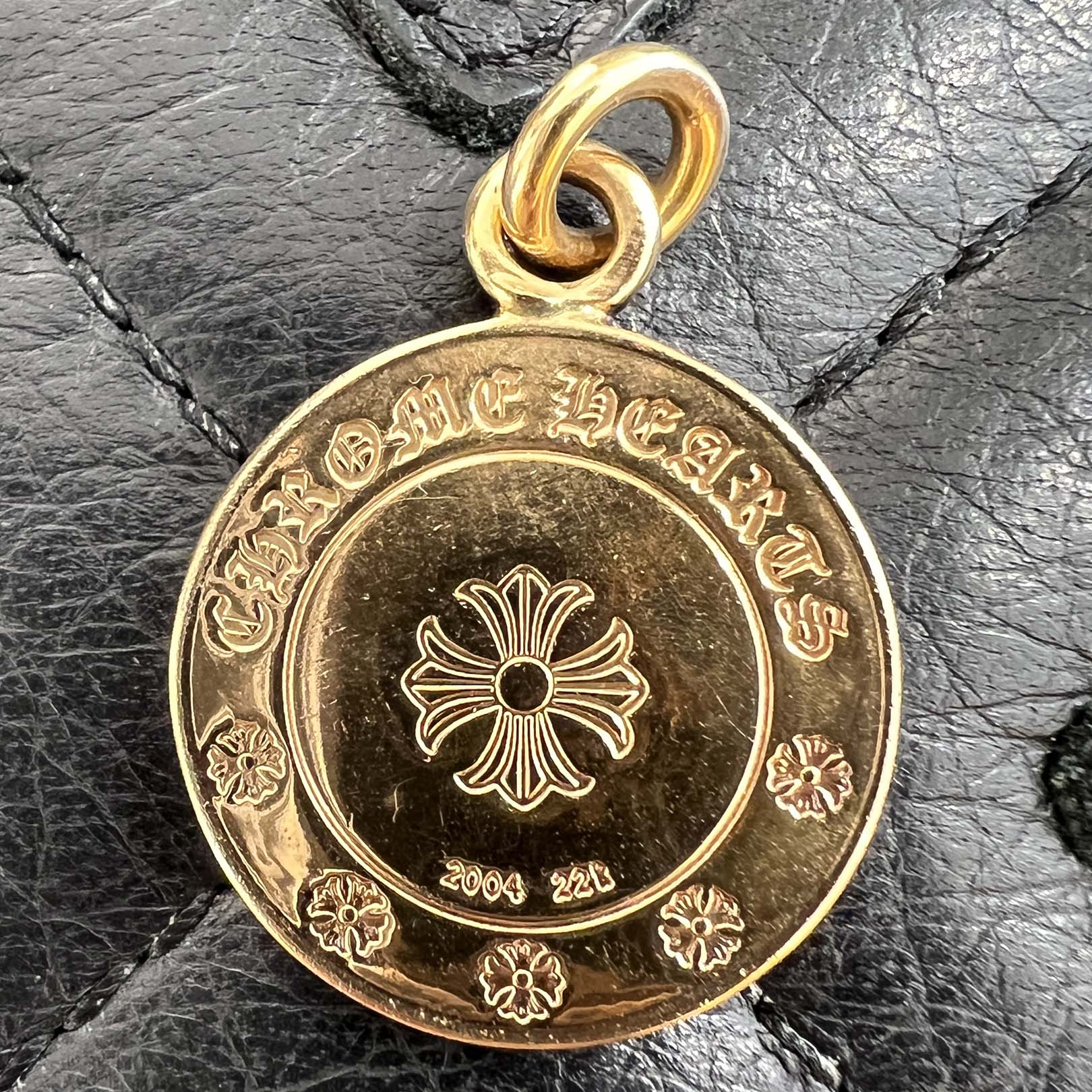 CHROME HEARTS 22K ANGEL MEDAL Pave Diamond Pendant Top クロムハーツ 22K エンジェル メダル パヴェ ダイヤモンド ペンダントトップ