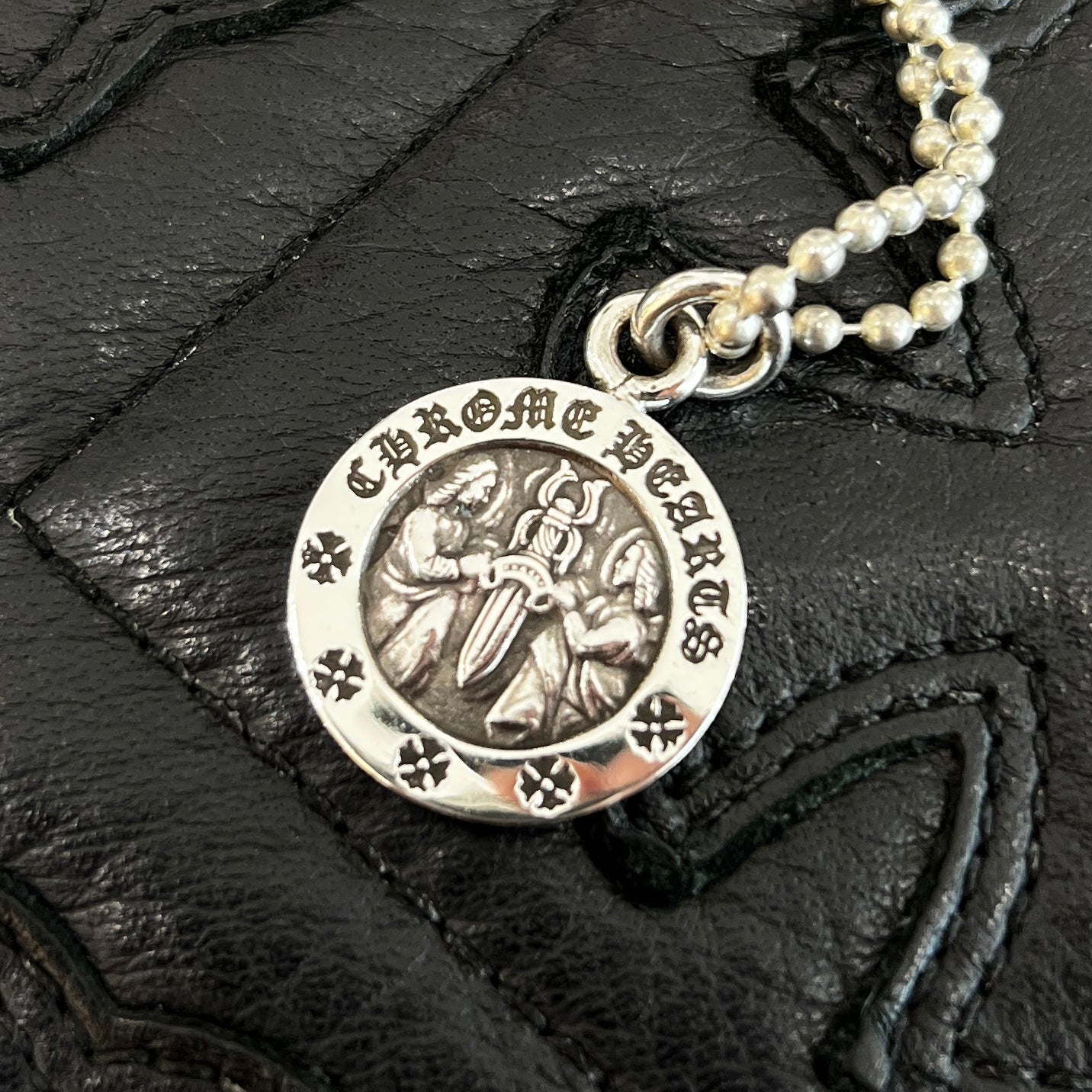 CHROME HEARTS Angel Medal Charm V2 Neckless Size 29inch クロムハーツ エンジェルメダルチャーム V2 ネックレス サイズ29インチ