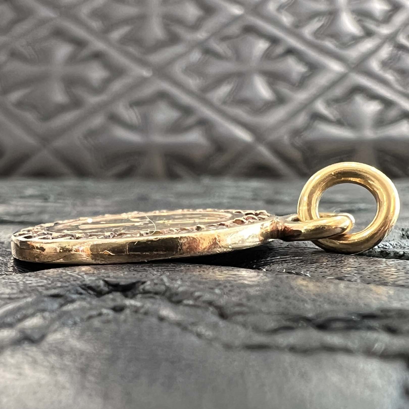 CHROME HEARTS 22K ANGEL MEDAL Pave Diamond Pendant Top クロムハーツ 22K エンジェル メダル パヴェ ダイヤモンド ペンダントトップ