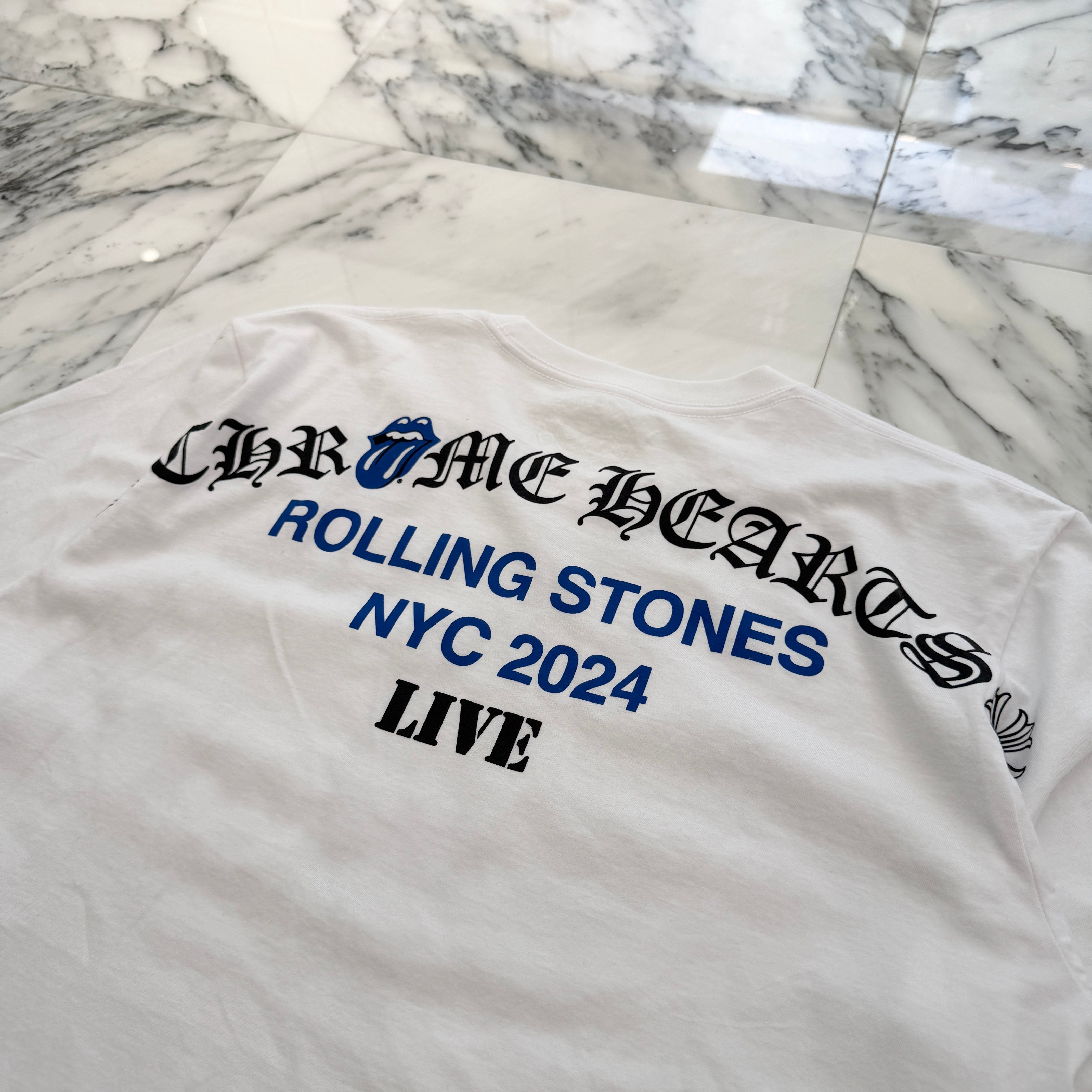 CHROME HEARTS × The Rolling Stones Las Vegas Limited  Lip And Tongue Arch Logo Tee Size L クロムハーツ × ローリングストーンズ ラスベガス限定 リップアンドタン アーチロゴ Tシャツ サイズL