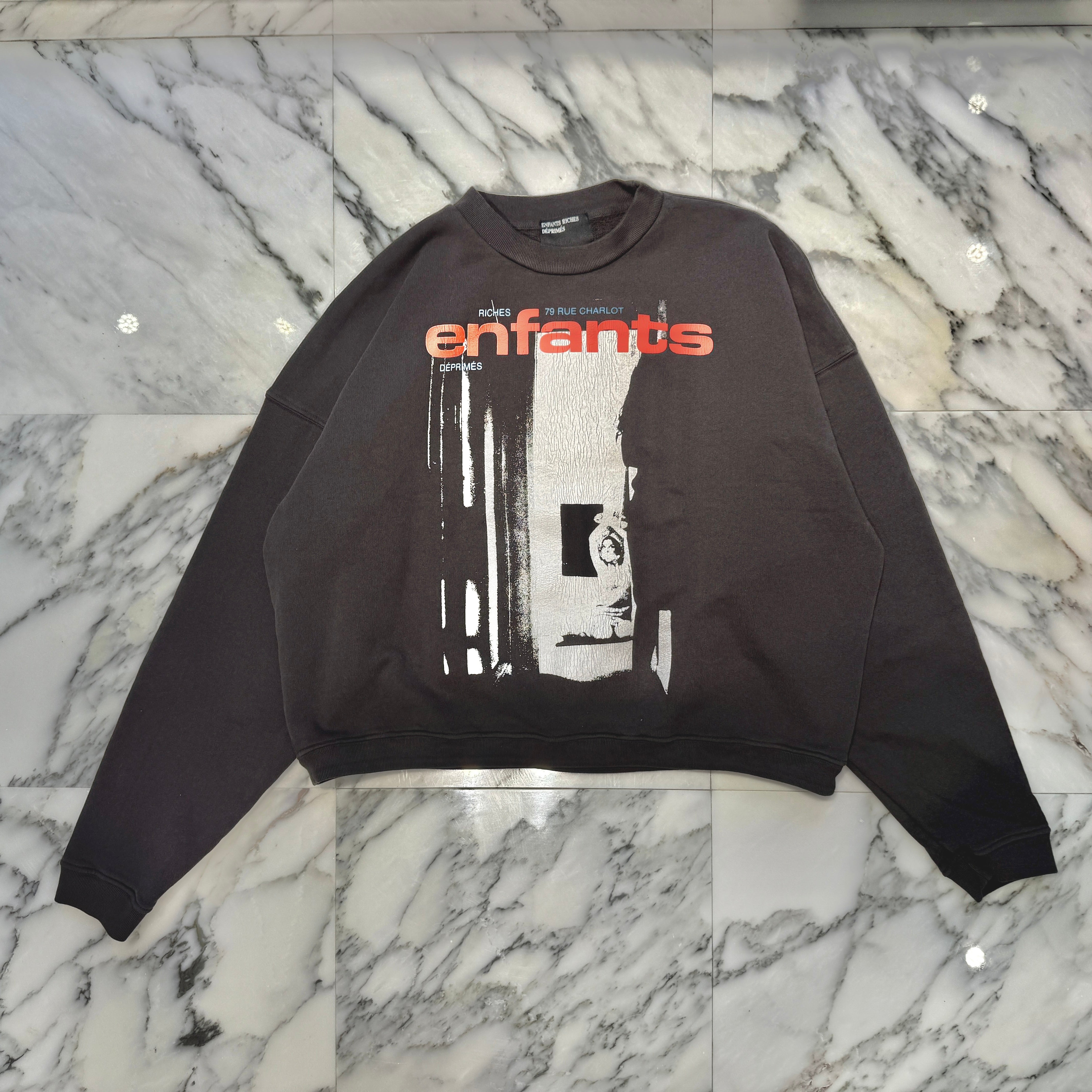 ENFANTS RICHES DEPRIMES Enfants Bondage 14 Crewneck Sweatshirt 'Faded Black' Size M