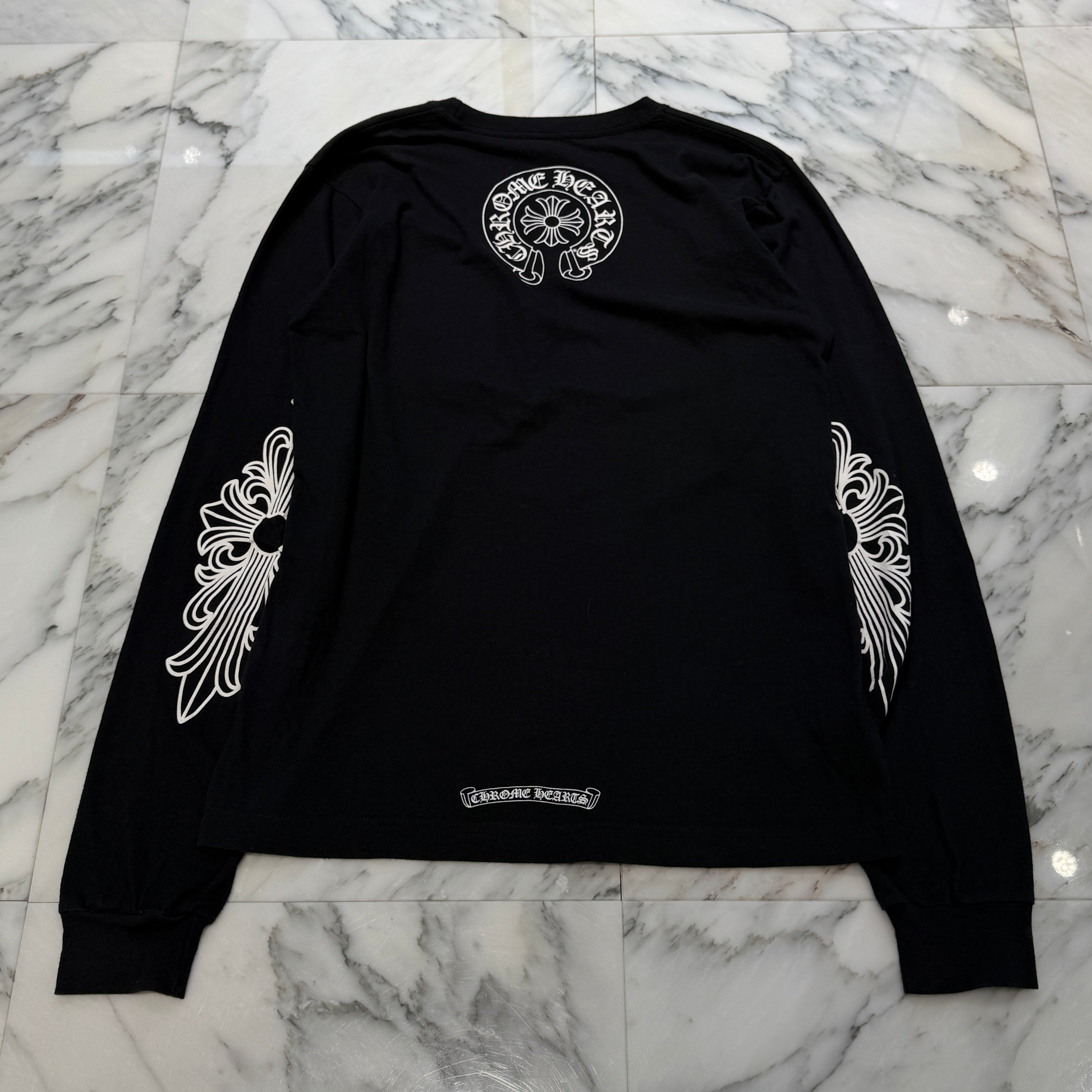 CHROME HEARTS Neck Logo Back Horseshoe Long Sleeve Tee Size M クロムハーツ ネックロゴバックホースシューTシャツ サイズM