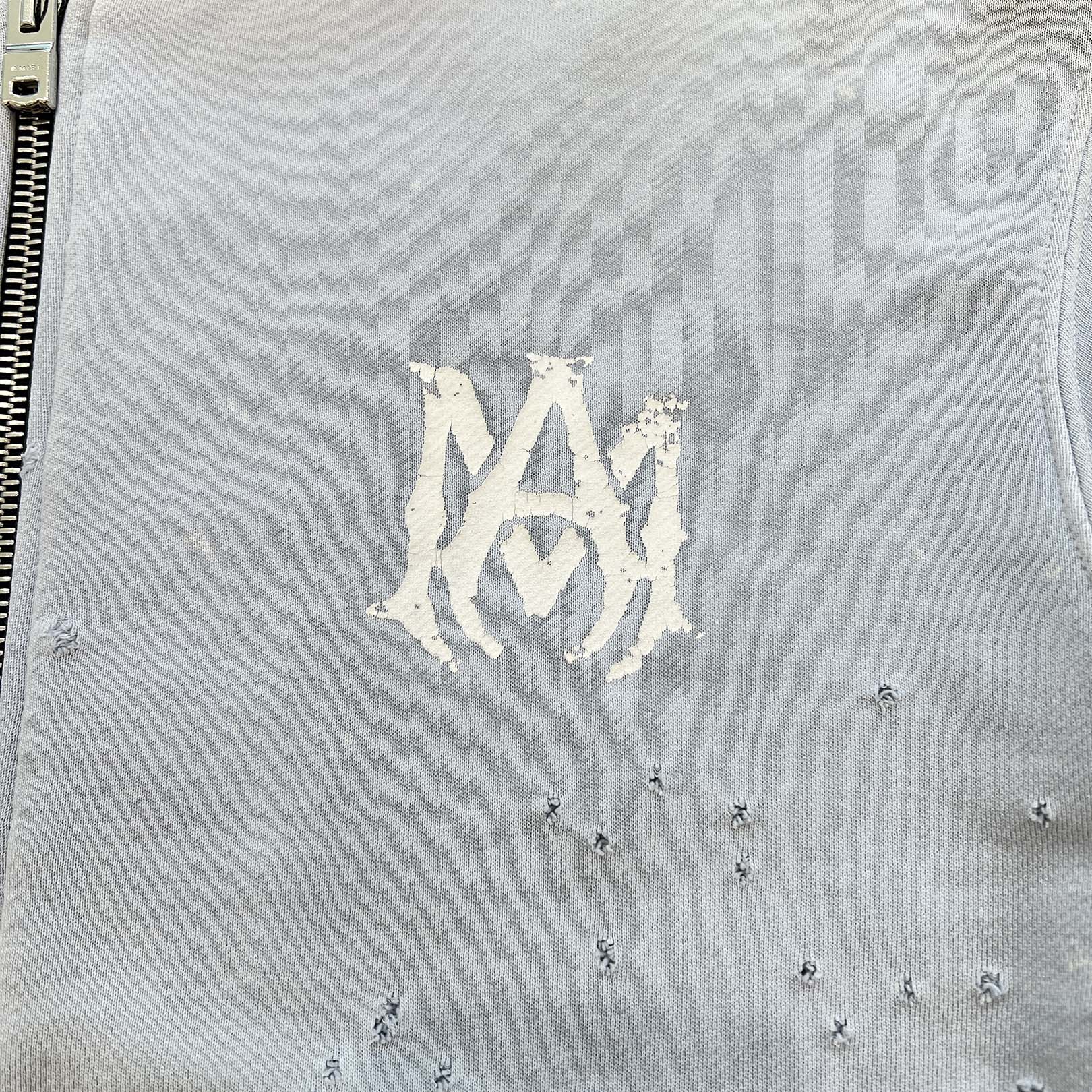 AMIRI 2024SS Shotgun Destroyer Zip Up Hoodie SRAMJYHD1021SMRCTT2