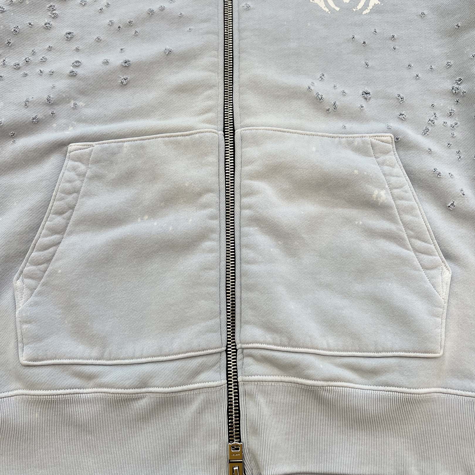 AMIRI 2024SS Shotgun Destroyer Zip Up Hoodie SRAMJYHD1021SMRCTT2 Size L アミリ ショットガン デストロイヤー ジップアップフーディ サイズL