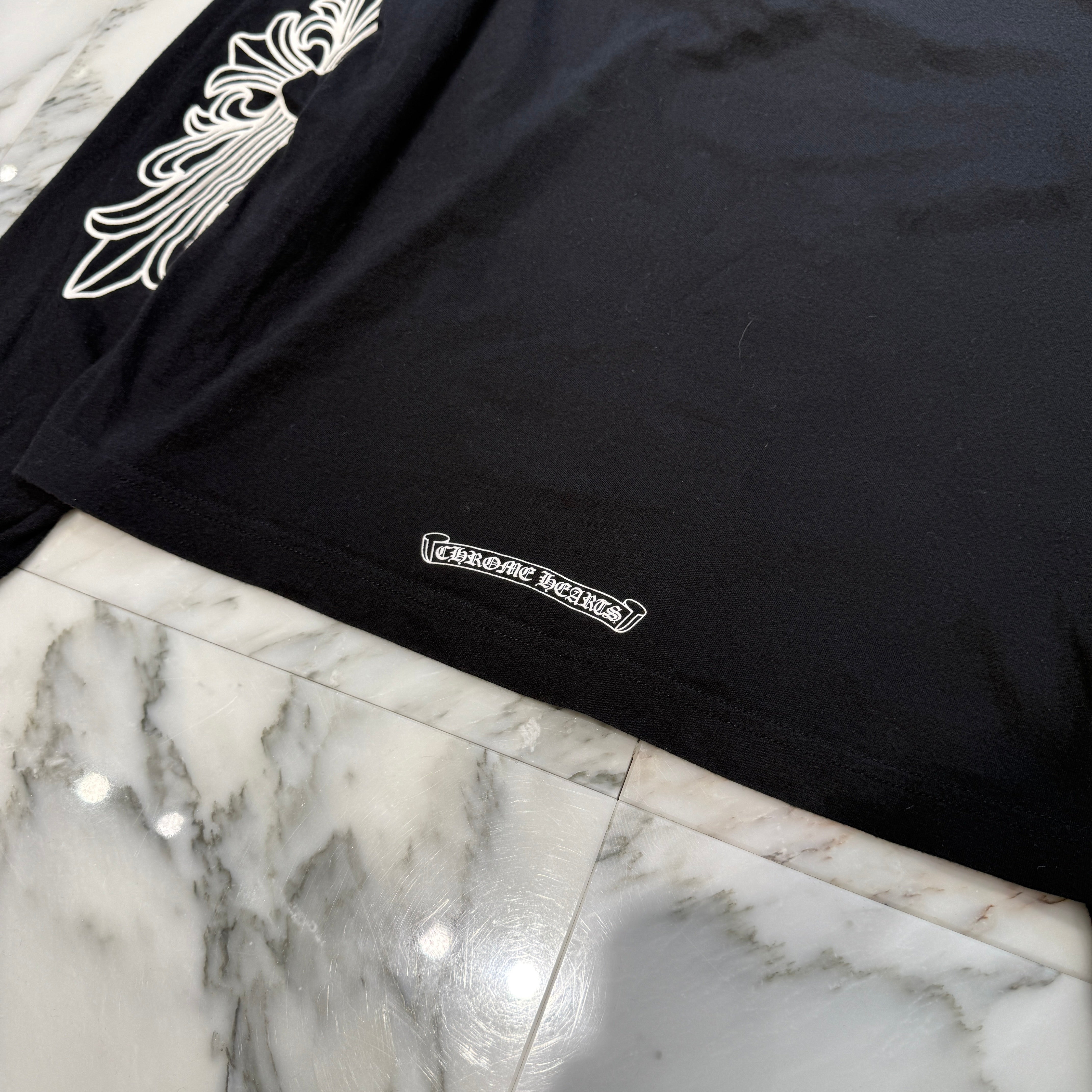 CHROME HEARTS Neck Logo Back Horseshoe Long Sleeve Tee Size M クロムハーツ ネックロゴバックホースシューTシャツ サイズM