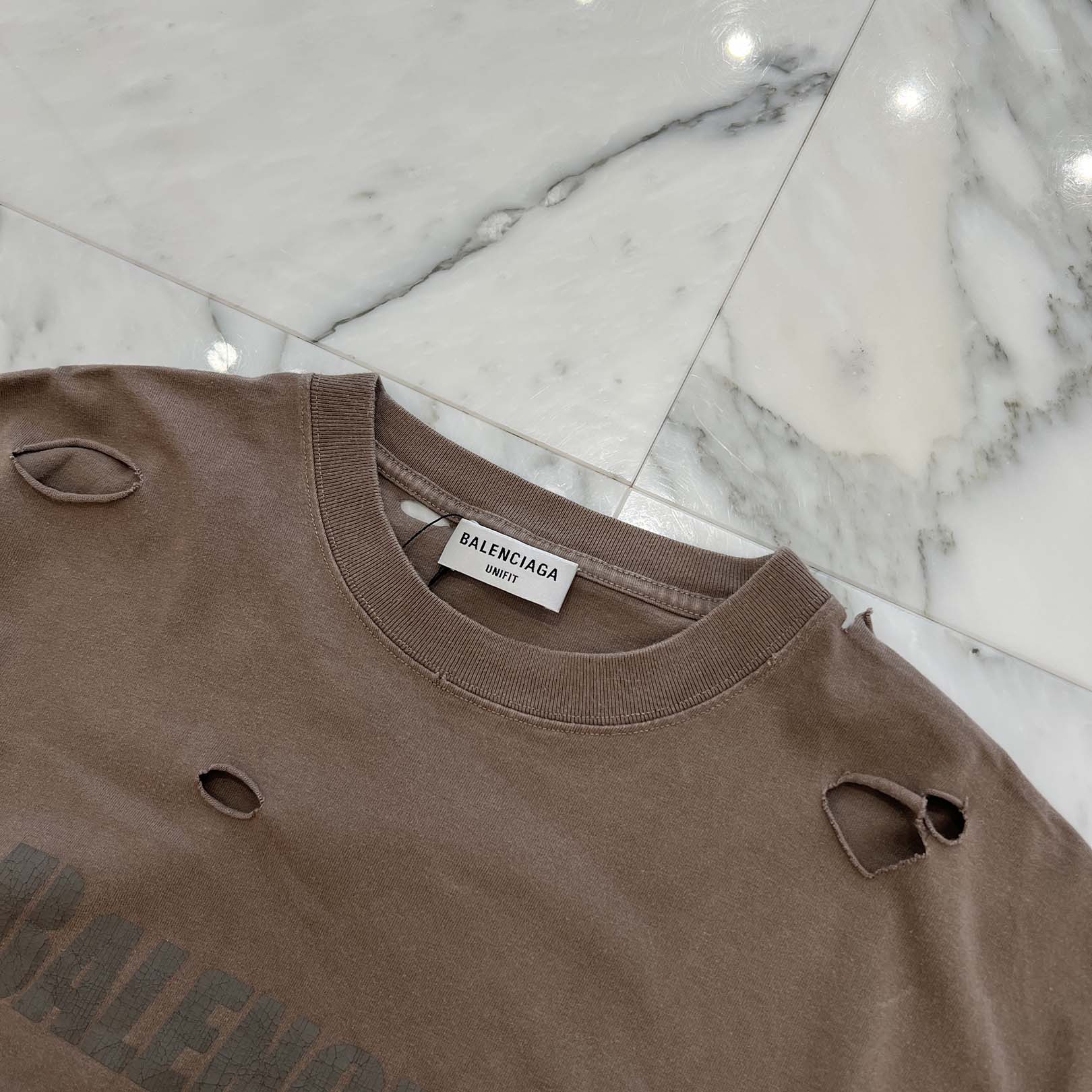 BALENCIAGA 2021SS Destroyed Logo Print Tee 651795 TKVB8 Size S バレンシアガ デストロイ加工 ロゴプリント Tシャツ サイズS