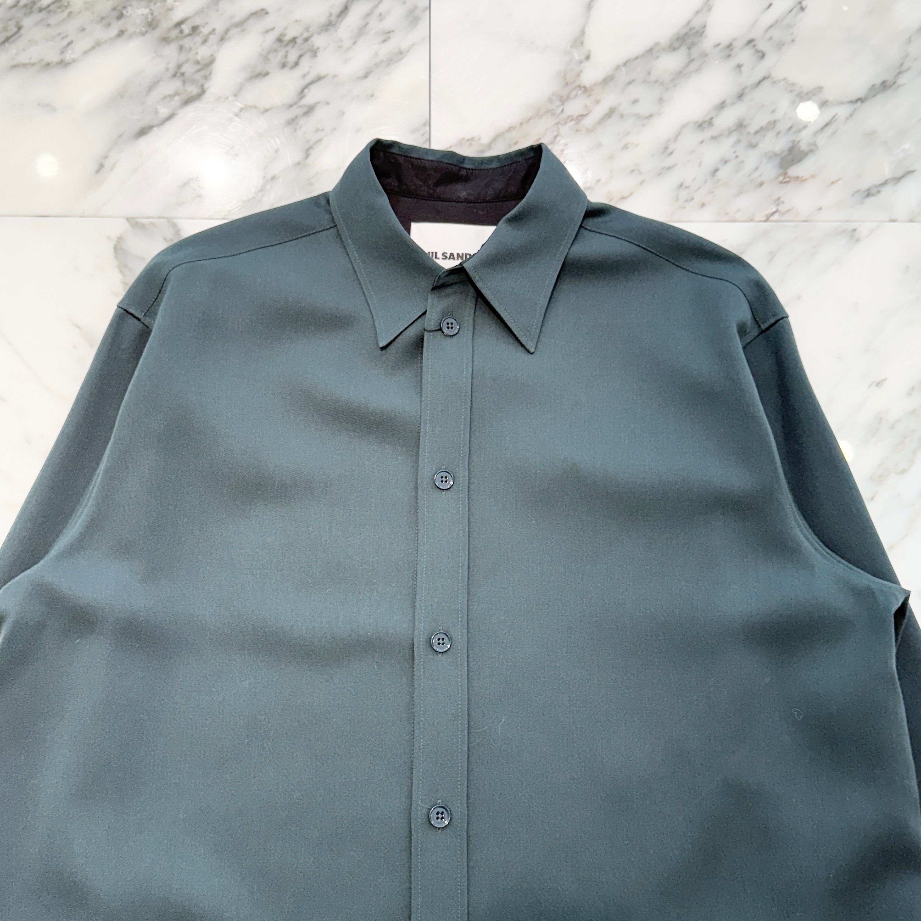 JIL SANDER 2022SS Regular Fit Wool Shirt Jacket JSMU600928MU20290021 Size 40 ジルサンダー レギュラーフィット ウール シャツジャケット サイズ40