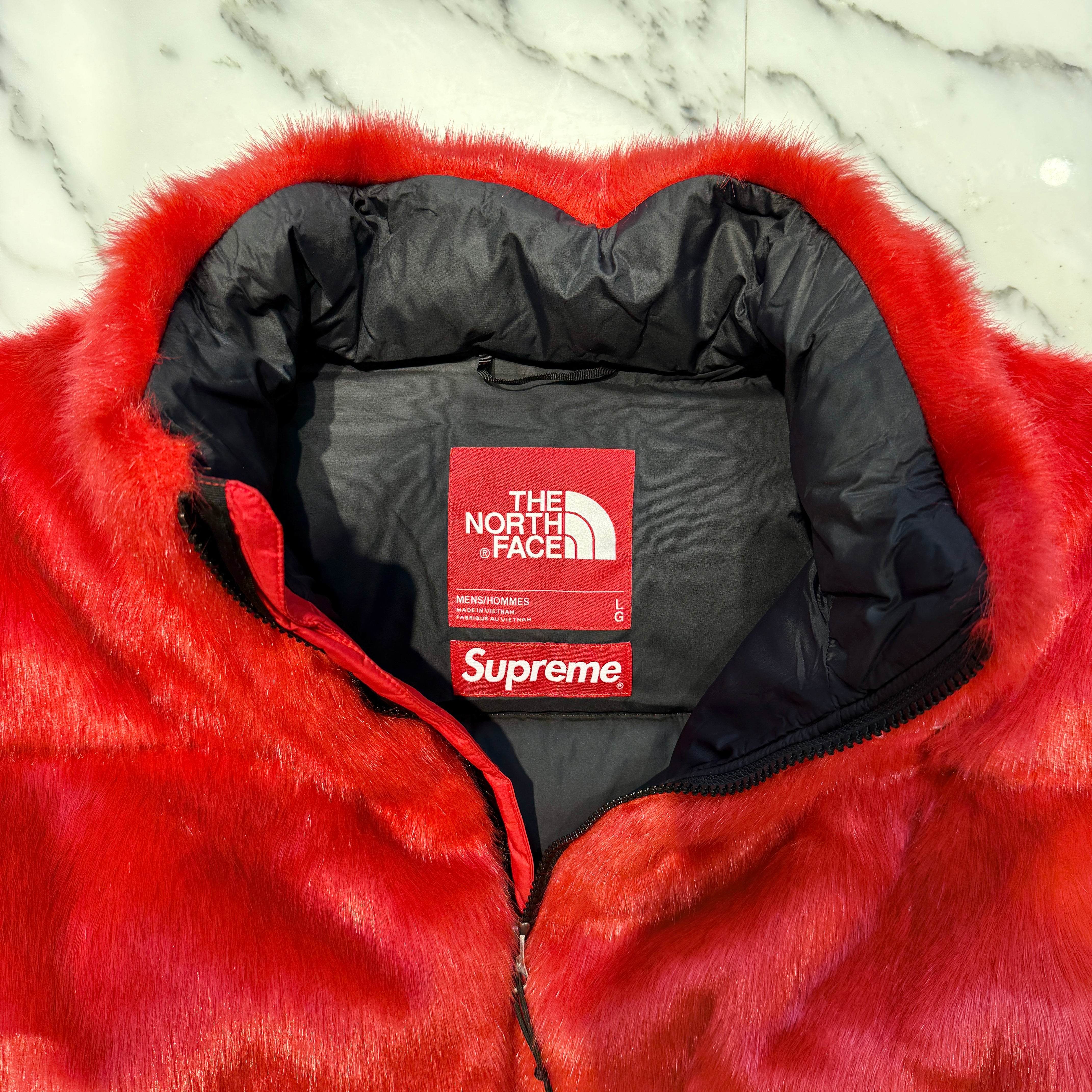 Supreme × THE NORTH FACE 2020AW Faux Fur Nuptse Down Jacket Size L