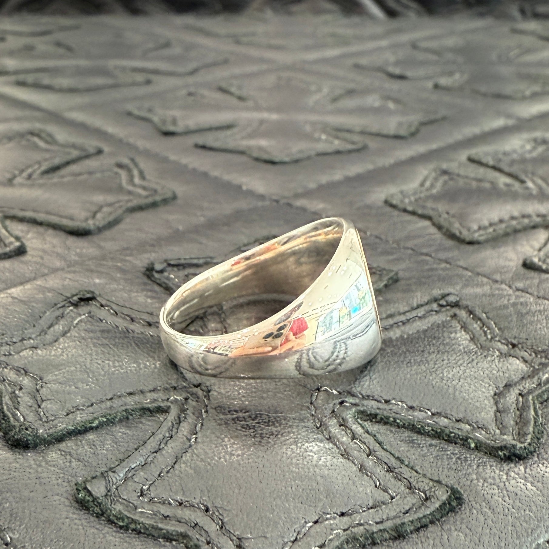 HERMES Ag925 Au750 Ex Libris Signet Ring PM Size 25号 エルメス Ag925 Au750 エクスリブリス シュヴァリエ リング PM サイズ25号