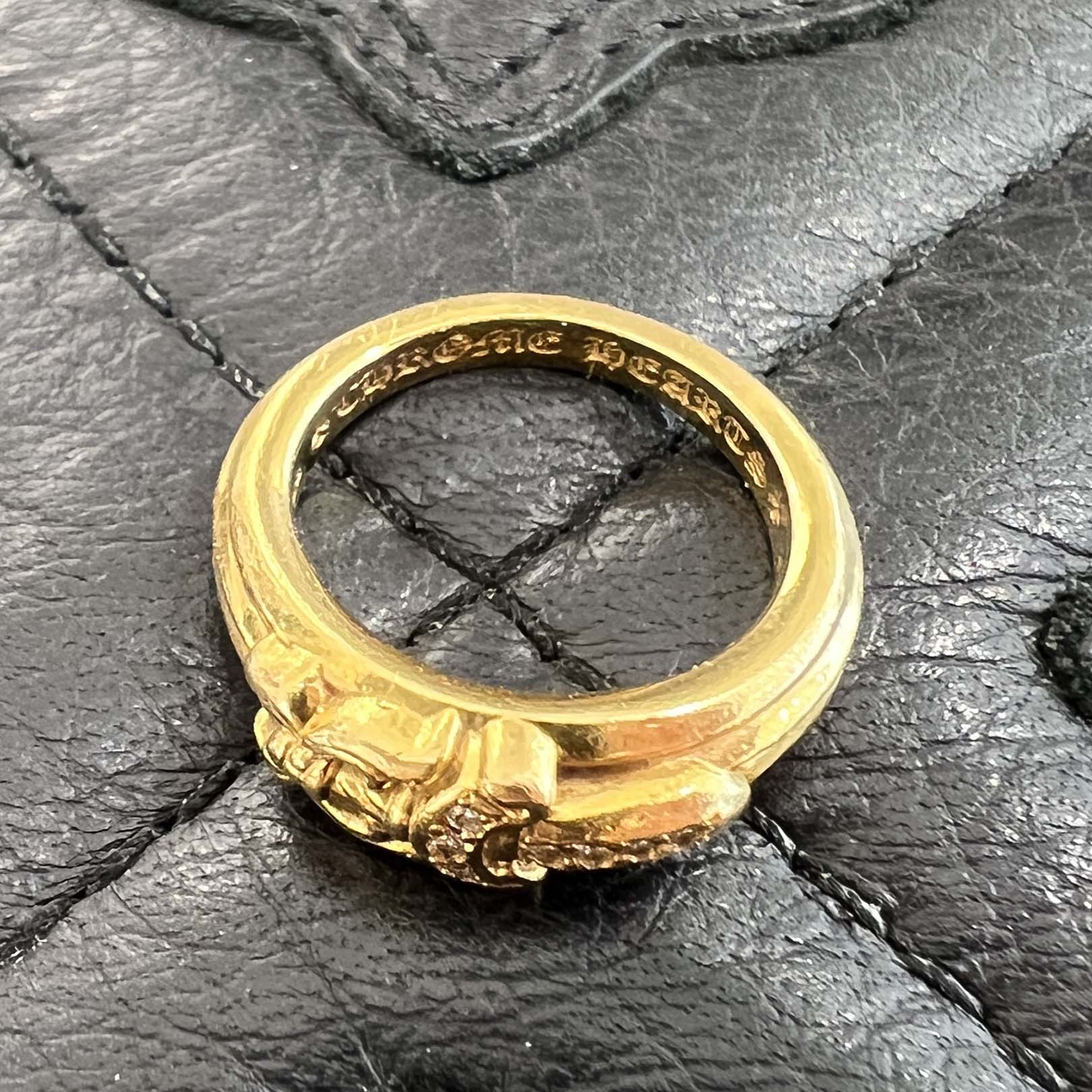 CHROME HEARTS 22K Baby Classic Dagger Ring Pave Diamond Size 5号