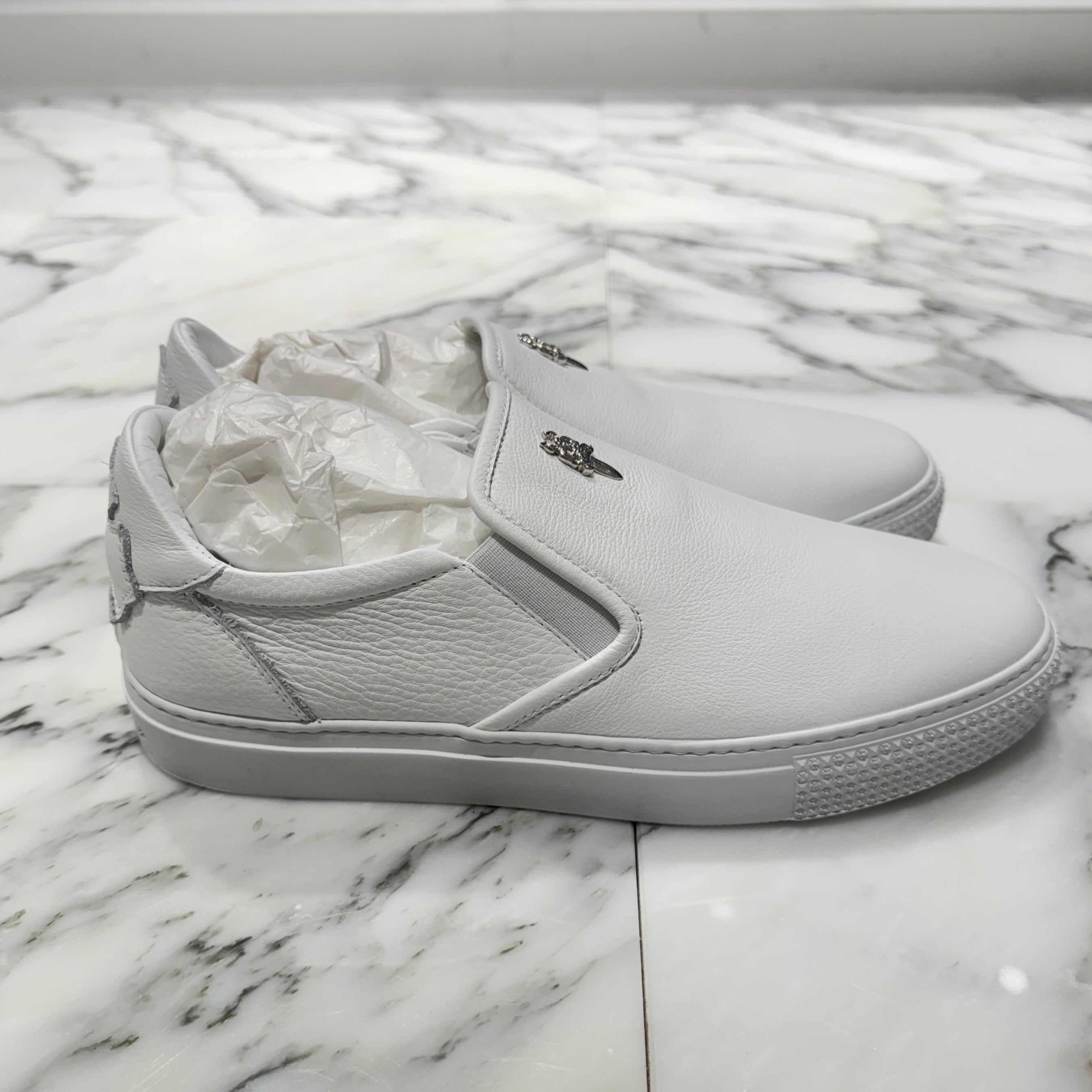 CHROME HEARTS CH Plus Leather Patch Dagger Slip On Size 43 クロムハーツ CHプラス レザーパッチ ダガー スリッポン サイズ43