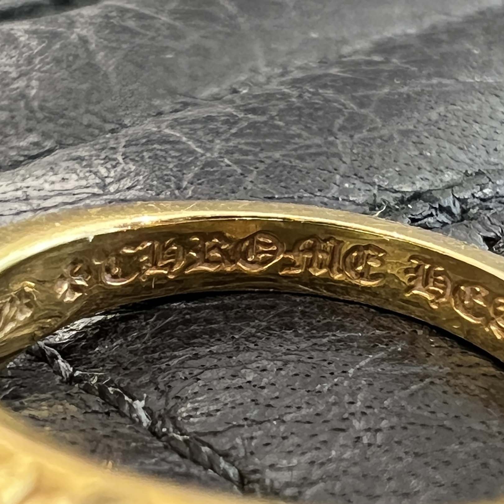 CHROME HEARTS 22K Baby Classic Dagger Ring Pave Diamond Size 5号