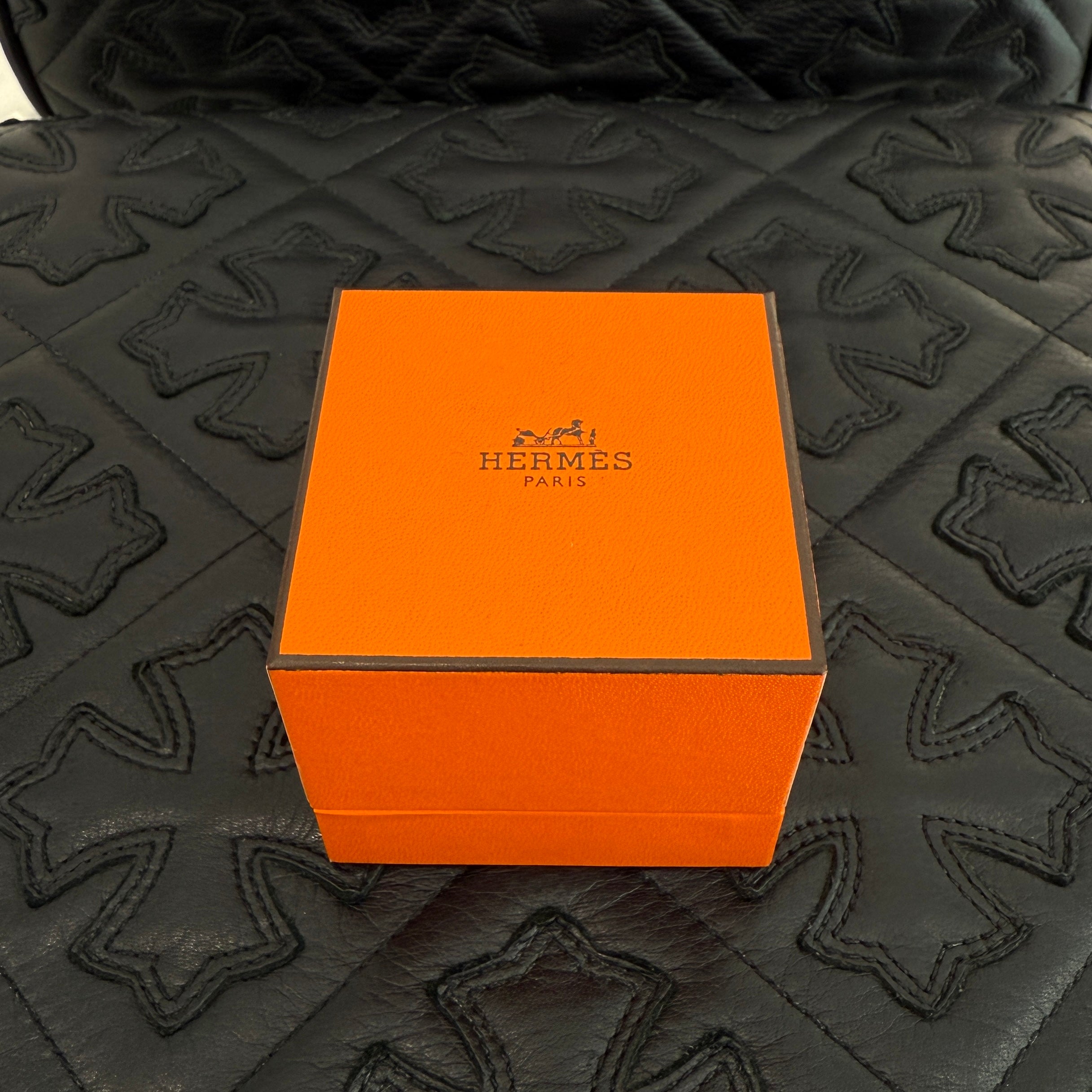 HERMES Ag925 Au750 Ex Libris Signet Ring PM Size 25号 エルメス